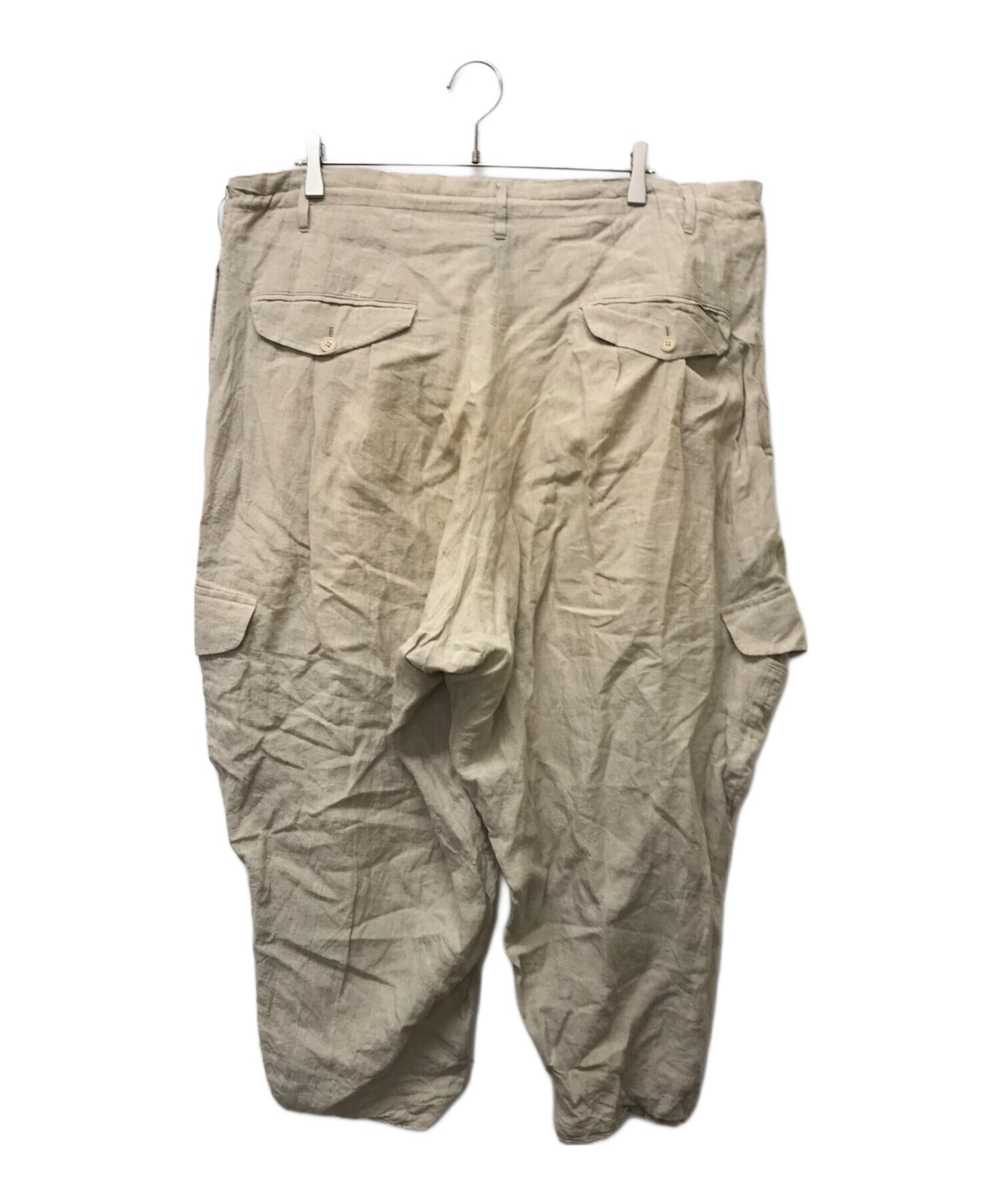 [Pre-owned] Yohji Yamamoto pour homme Lace-up linen shoppers pants HD-P47-303