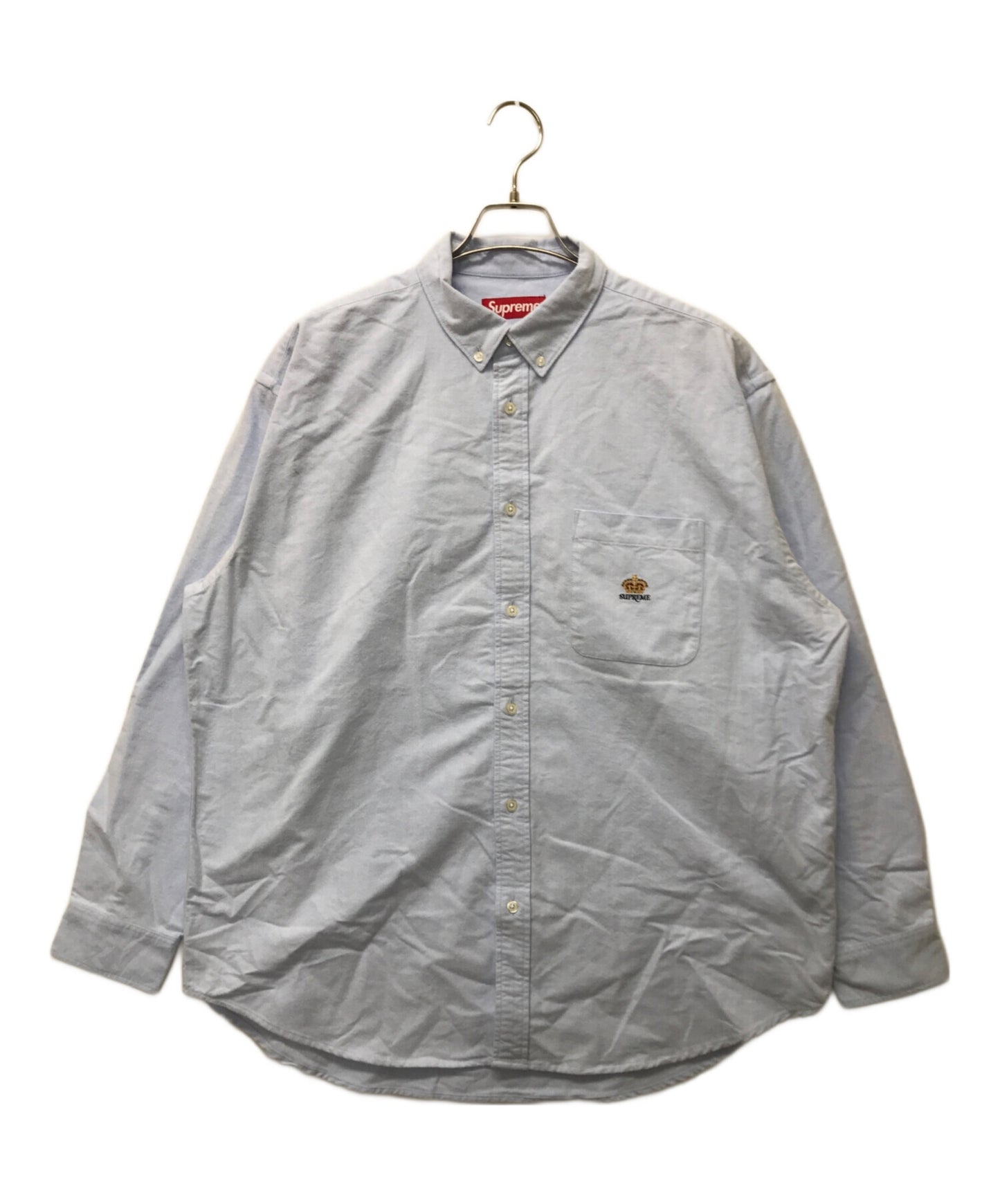 [Pre-owned] SUPREME Loose Fit Flannel Oxford Shirt