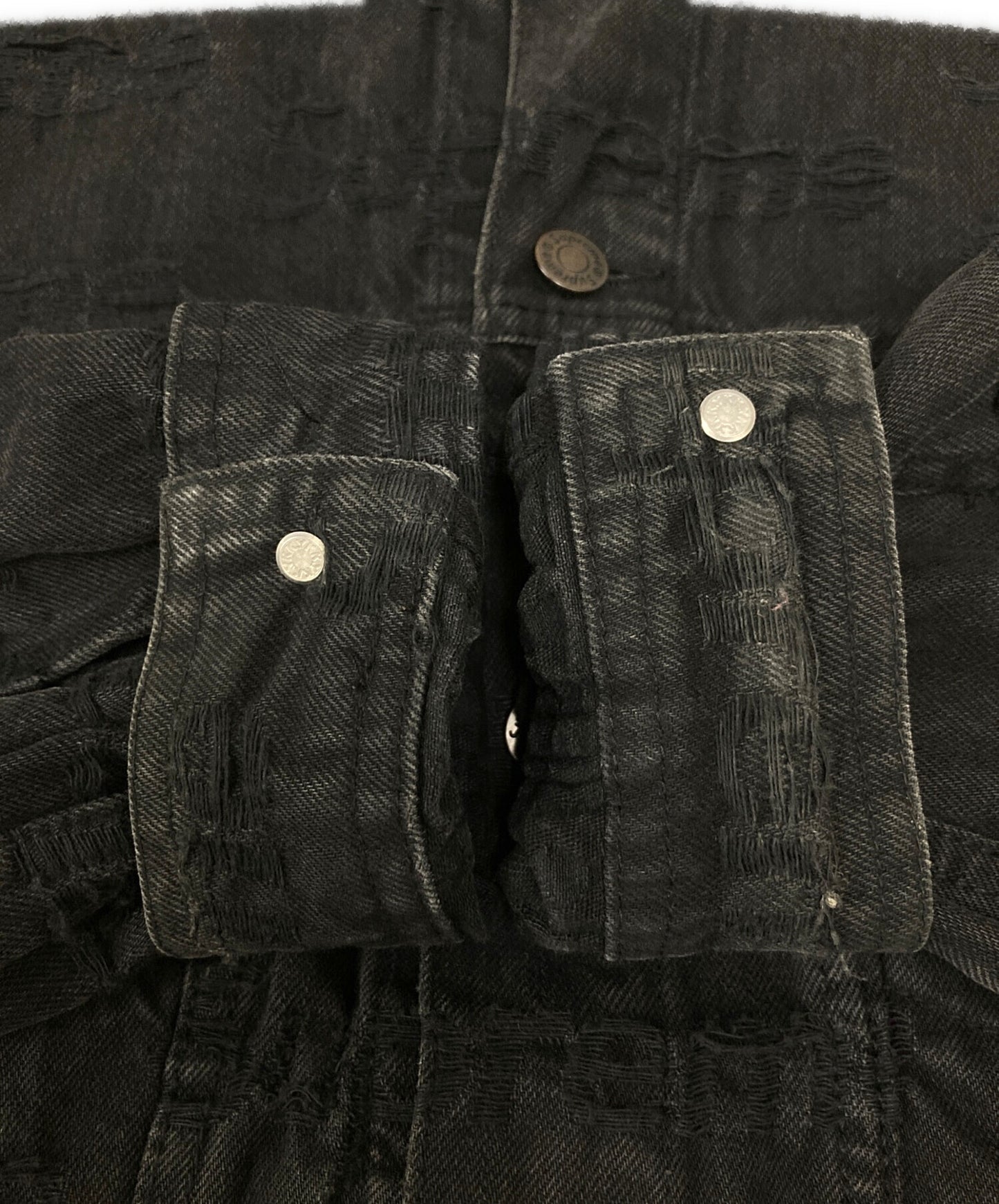 [Pre-owned] SUPREME Frayed Logos Denim Trucker Jacket