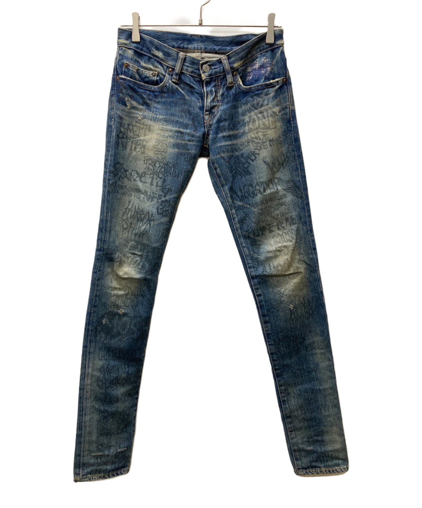 [Pre-owned] Hysteric Glamour Painted Denim Pants/Skinny Denim Pants