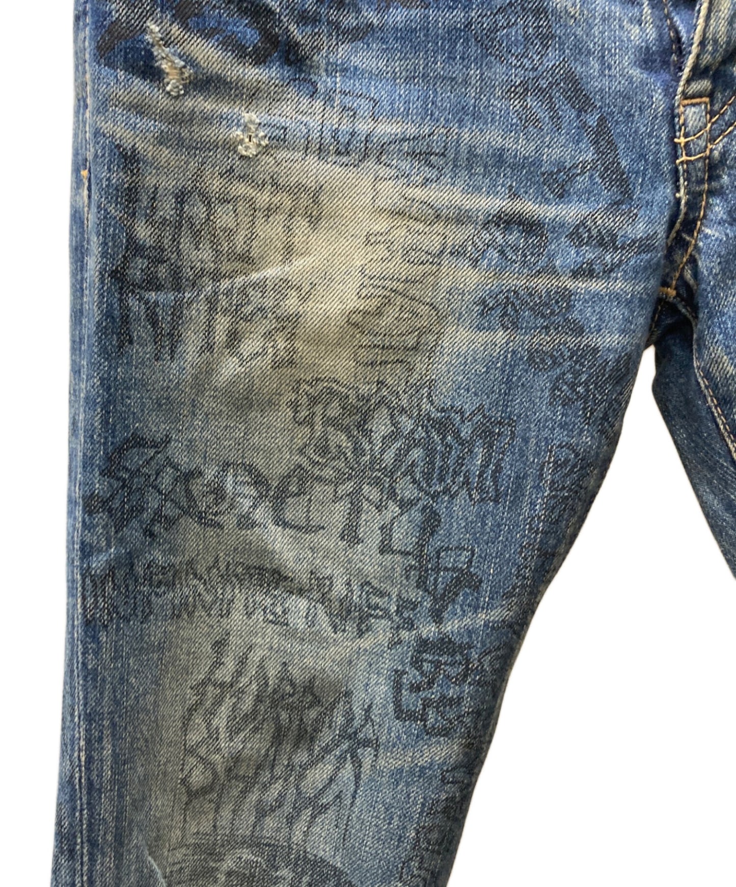 [Pre-owned] Hysteric Glamour Painted Denim Pants/Skinny Denim Pants