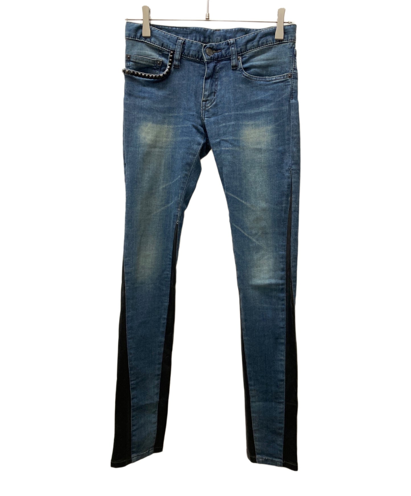 [Pre-owned] Hysteric Glamour Leather Switched Studded Denim Pants/Skinny Denim Pants