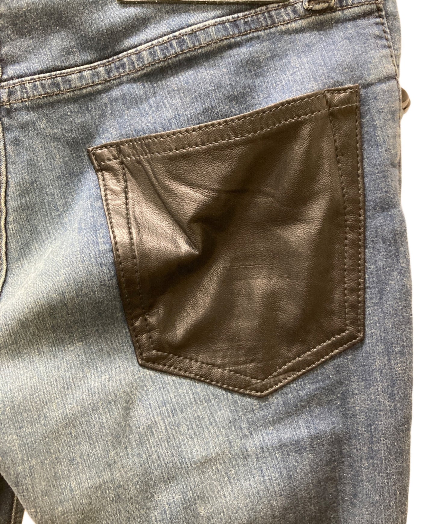 [Pre-owned] Hysteric Glamour Leather Switched Studded Denim Pants/Skinny Denim Pants