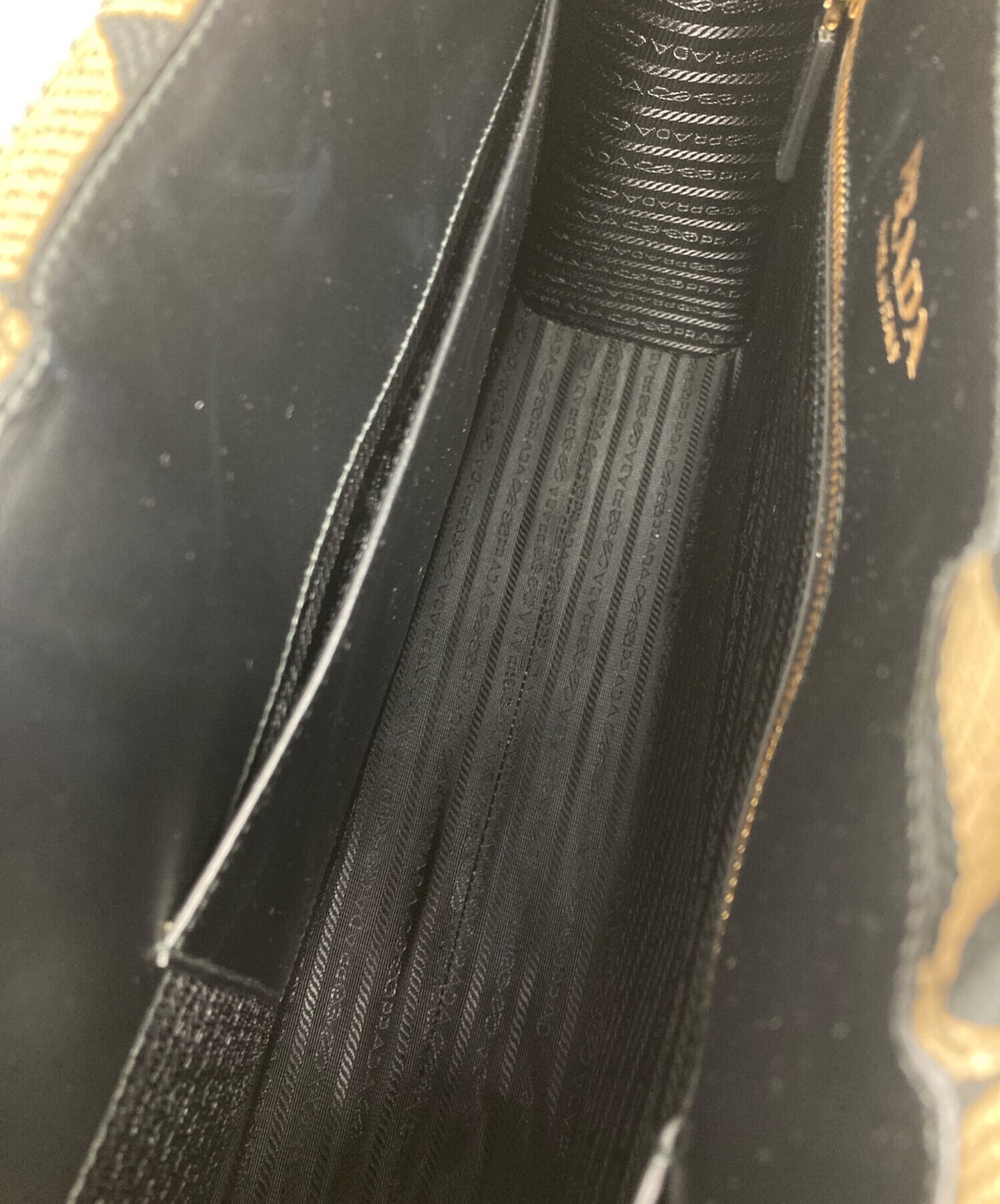 [Pre-owned] PRADA Symbole Embroidered Tote Bag 2VG099
