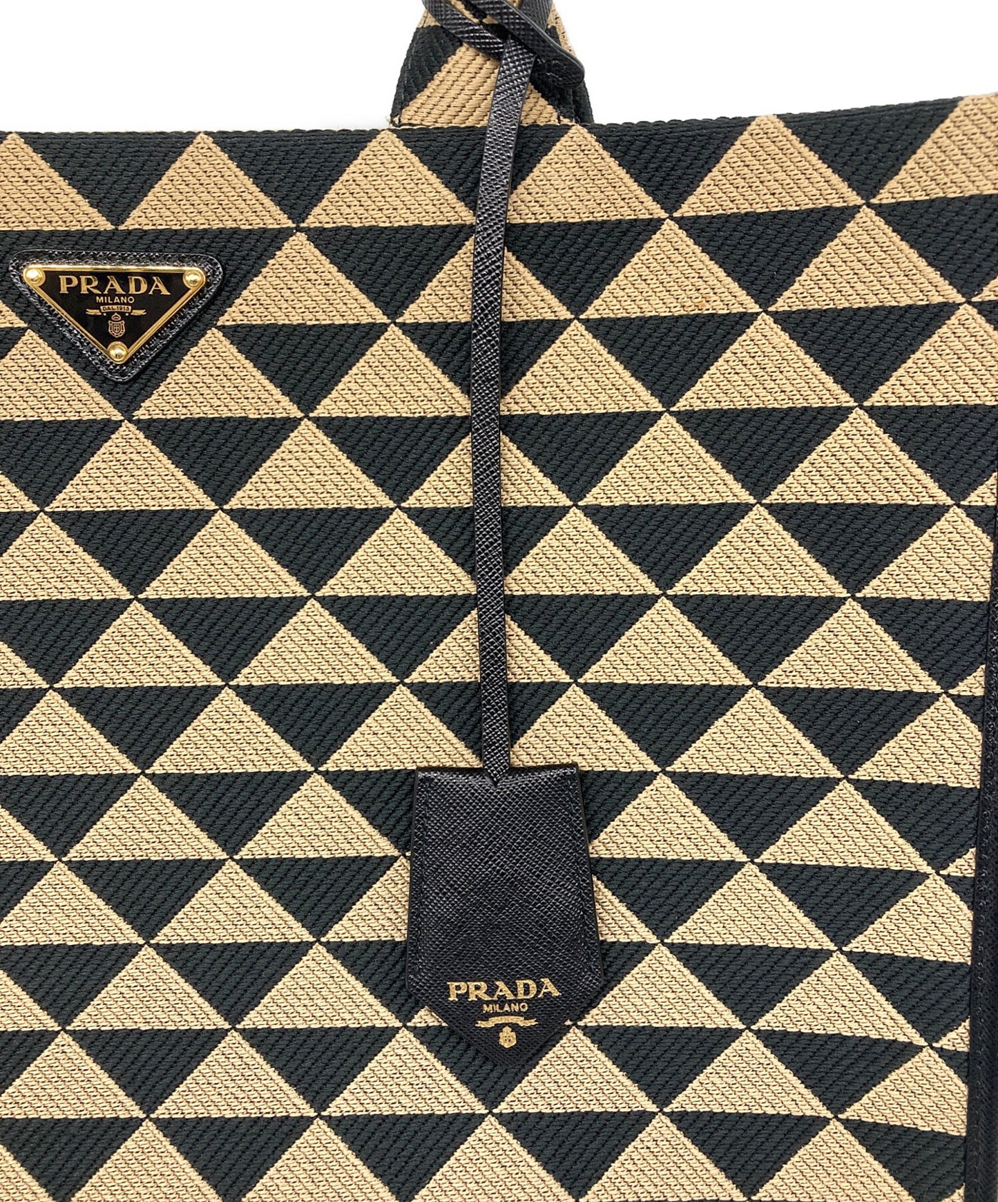 [Pre-owned] PRADA Symbole Embroidered Tote Bag 2VG099