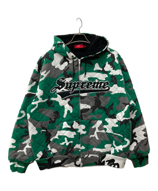 [Pre-owned] SUPREME 25FW Quilted Zip-Up Hooded Sweatshirt