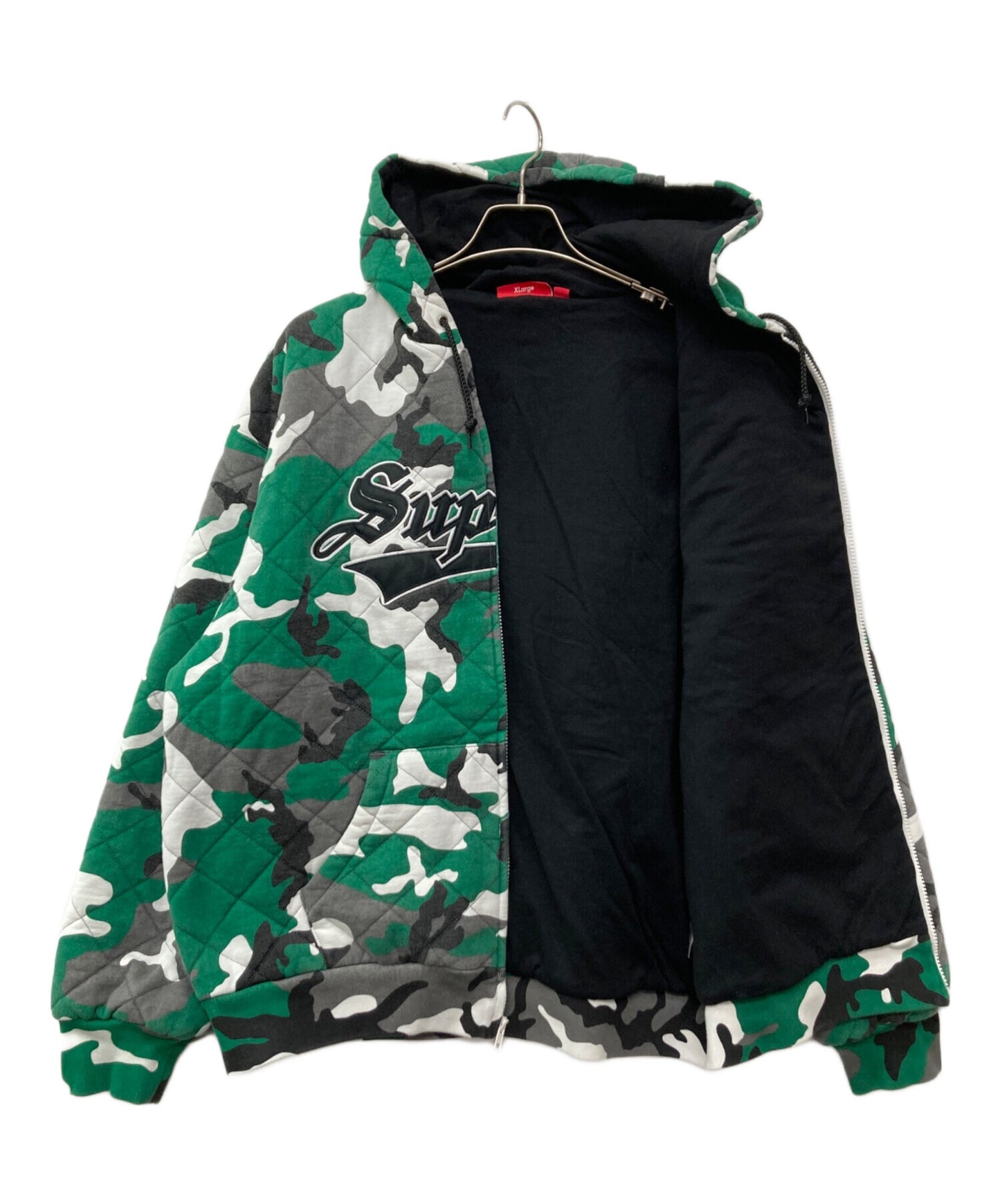 [Pre-owned] SUPREME 25FW Quilted Zip-Up Hooded Sweatshirt
