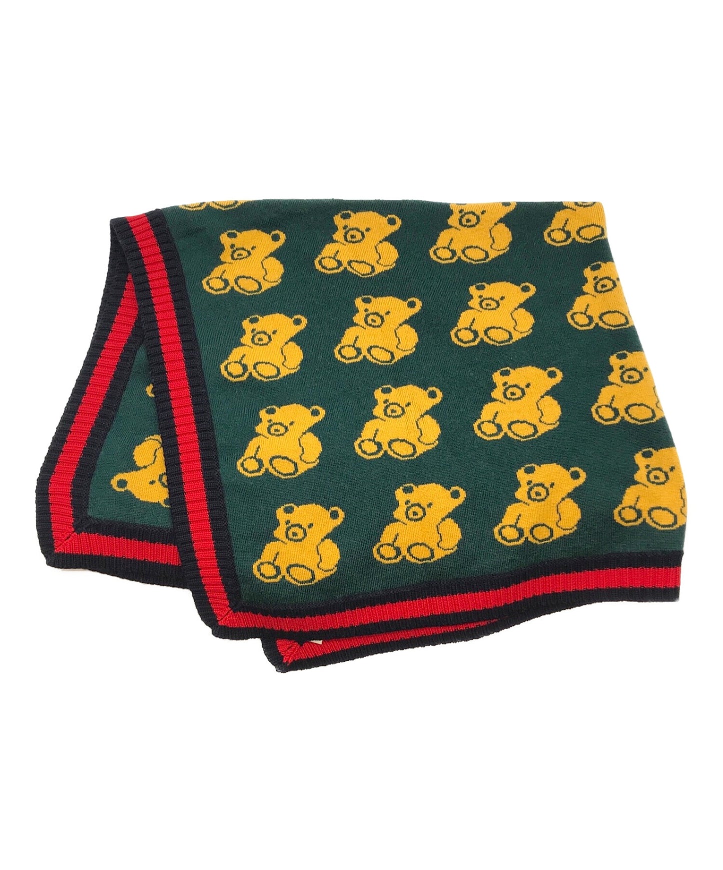 [Pre-owned] GUCCI Teddy Bear Pattern Blanket
