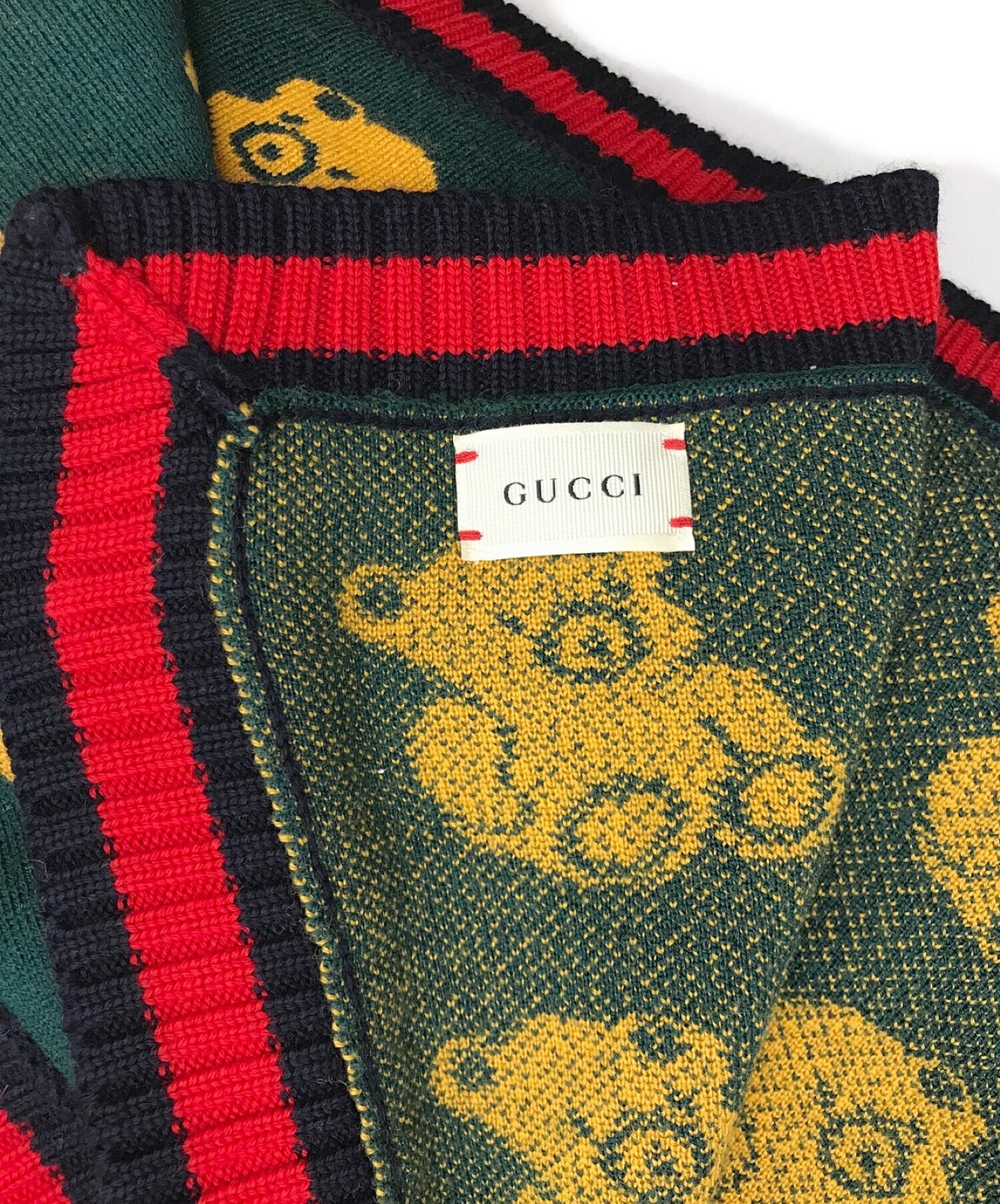 [Pre-owned] GUCCI Teddy Bear Pattern Blanket
