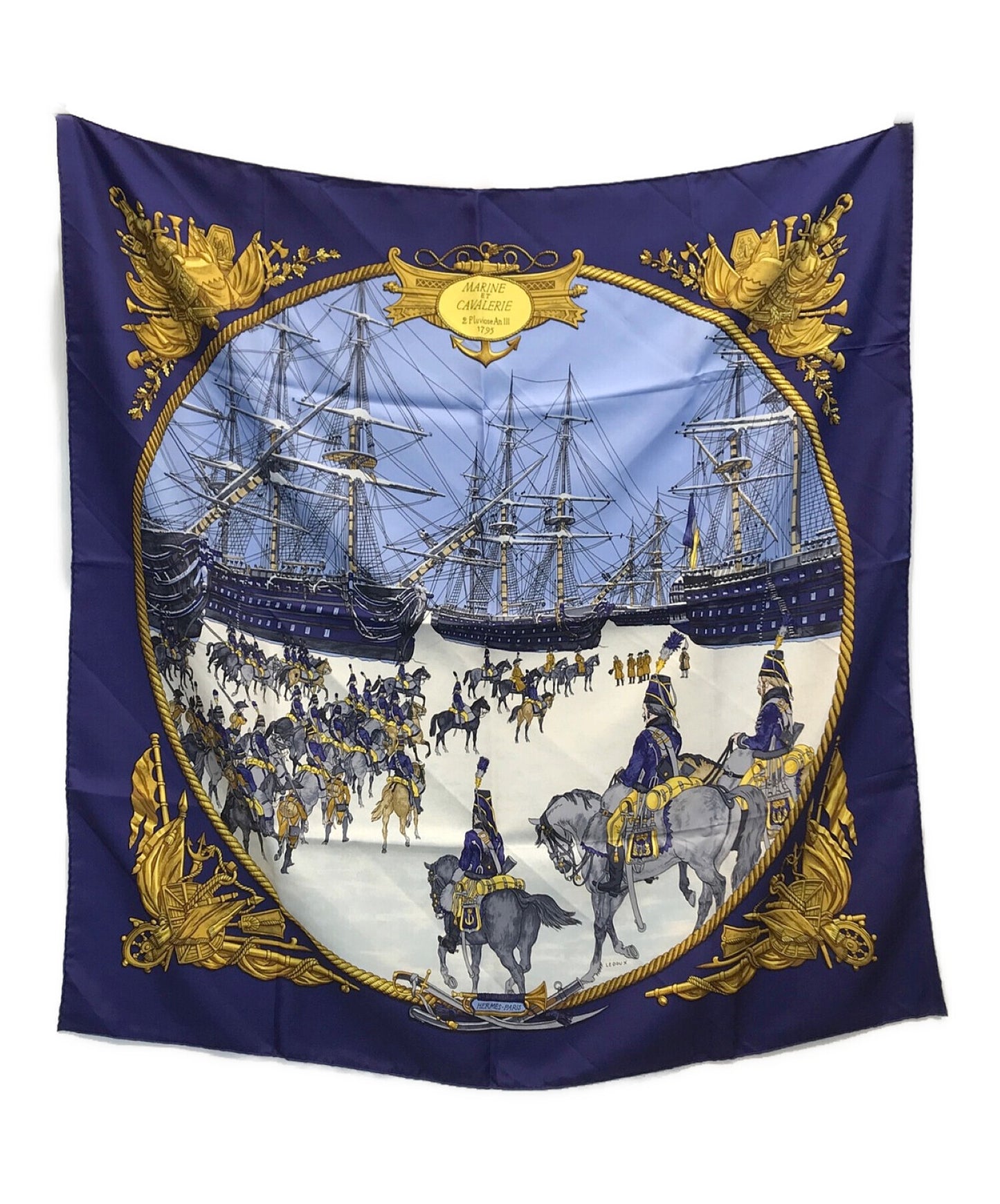 [Pre-owned] HERMES Carré 90 MARINE ET CAVALERIE