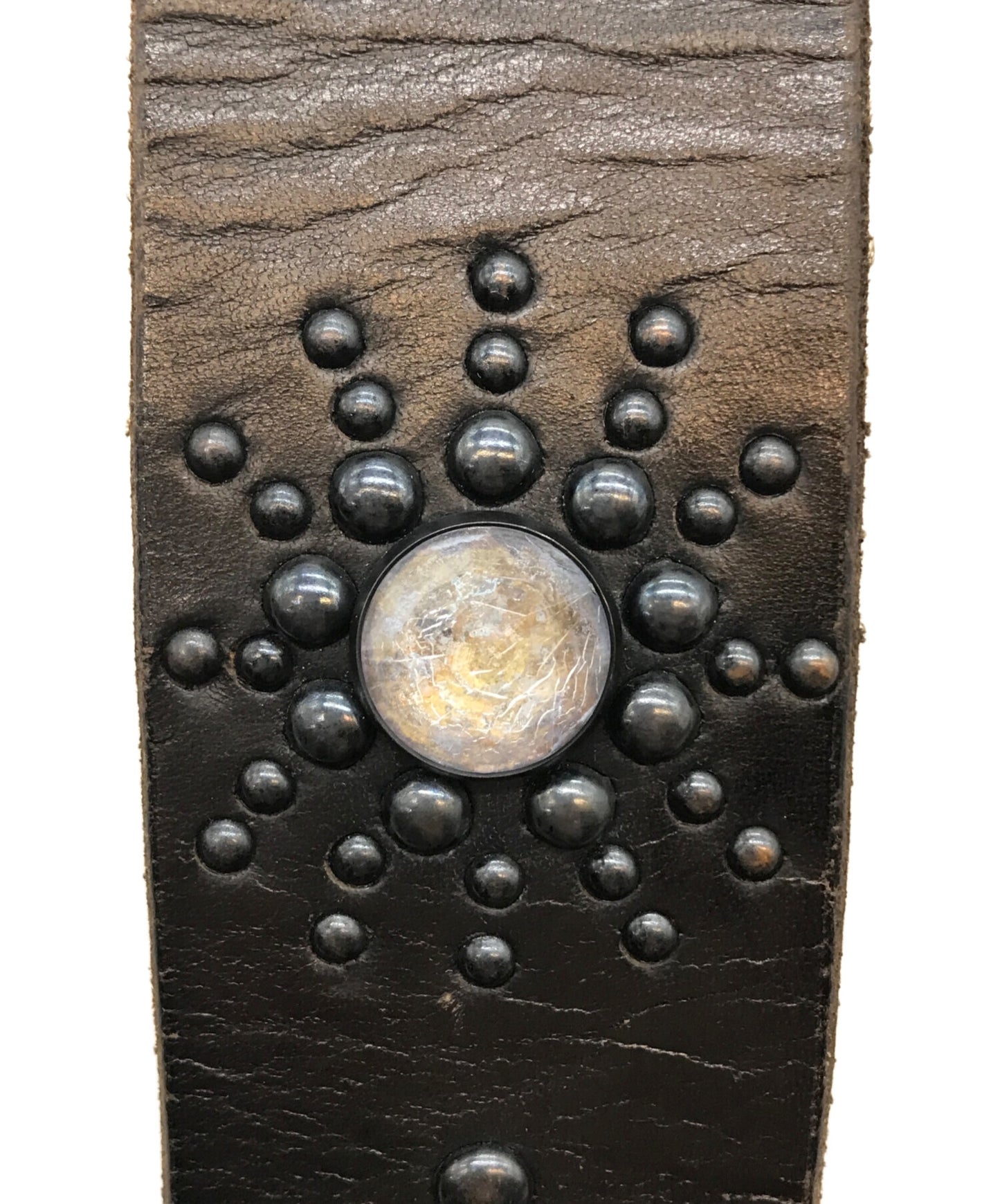 [Pre-owned] NUMBER (N)INE Colored Stone & Studded Leather Belt