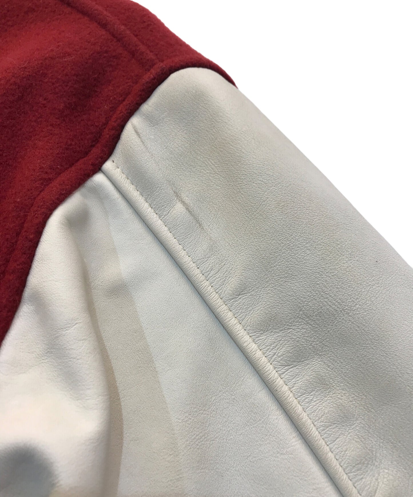 [Pre-owned] A BATHING APE POST collaboration leather arm melton jacket