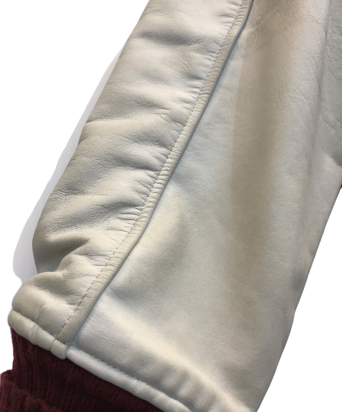 [Pre-owned] A BATHING APE POST collaboration leather arm melton jacket