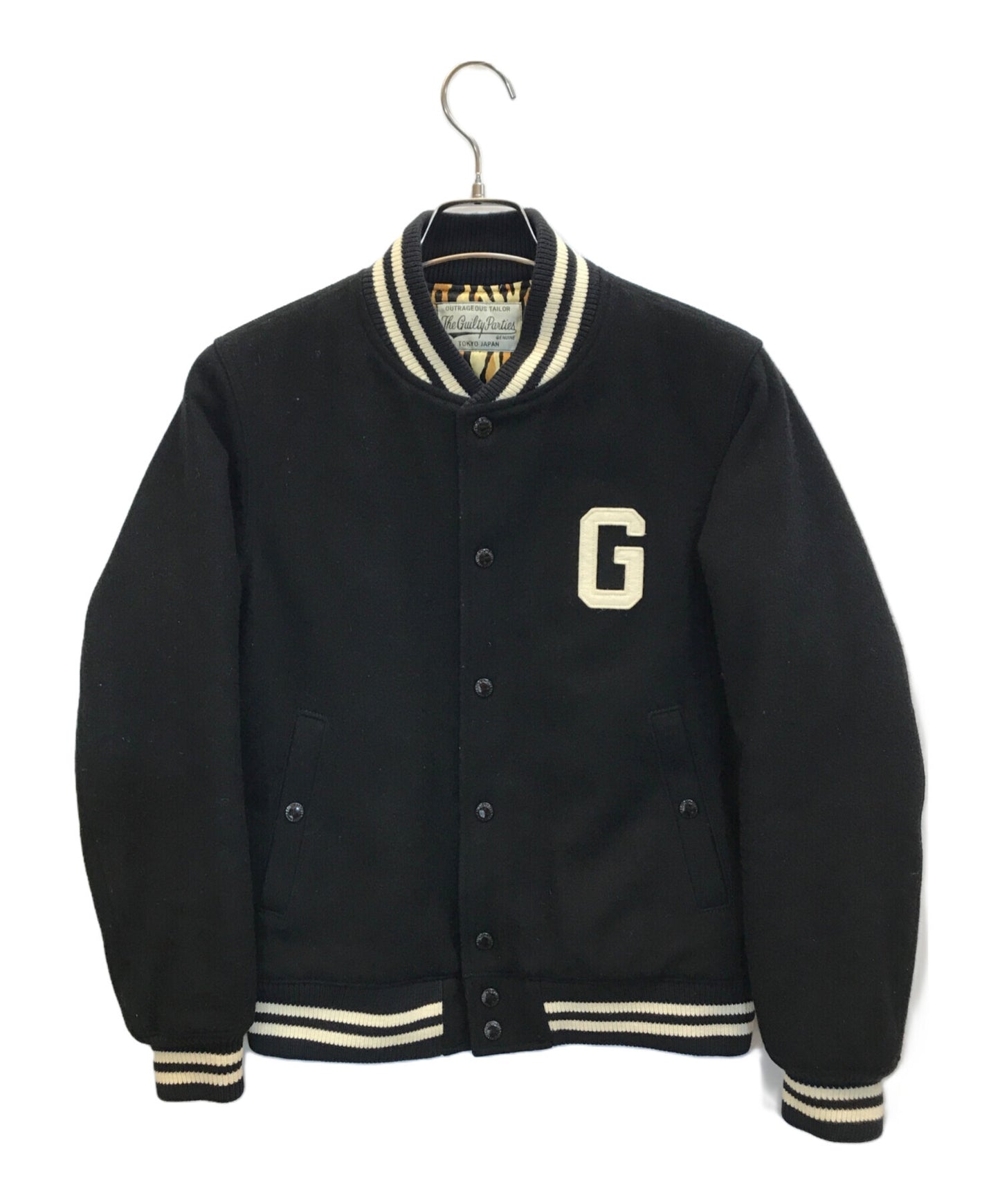[Pre-owned] WACKO MARIA Logo Embroidery Melton Varsity Jacket