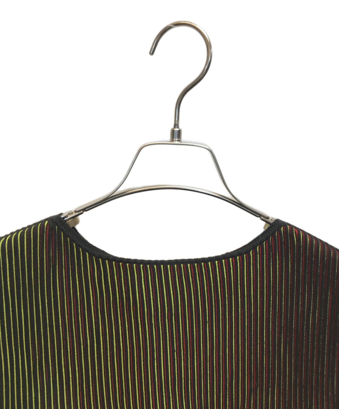 [Pre-owned] ISSEY MIYAKE me 3D Striped Pleated Sleeveless Knit Long Dress MI02KH382