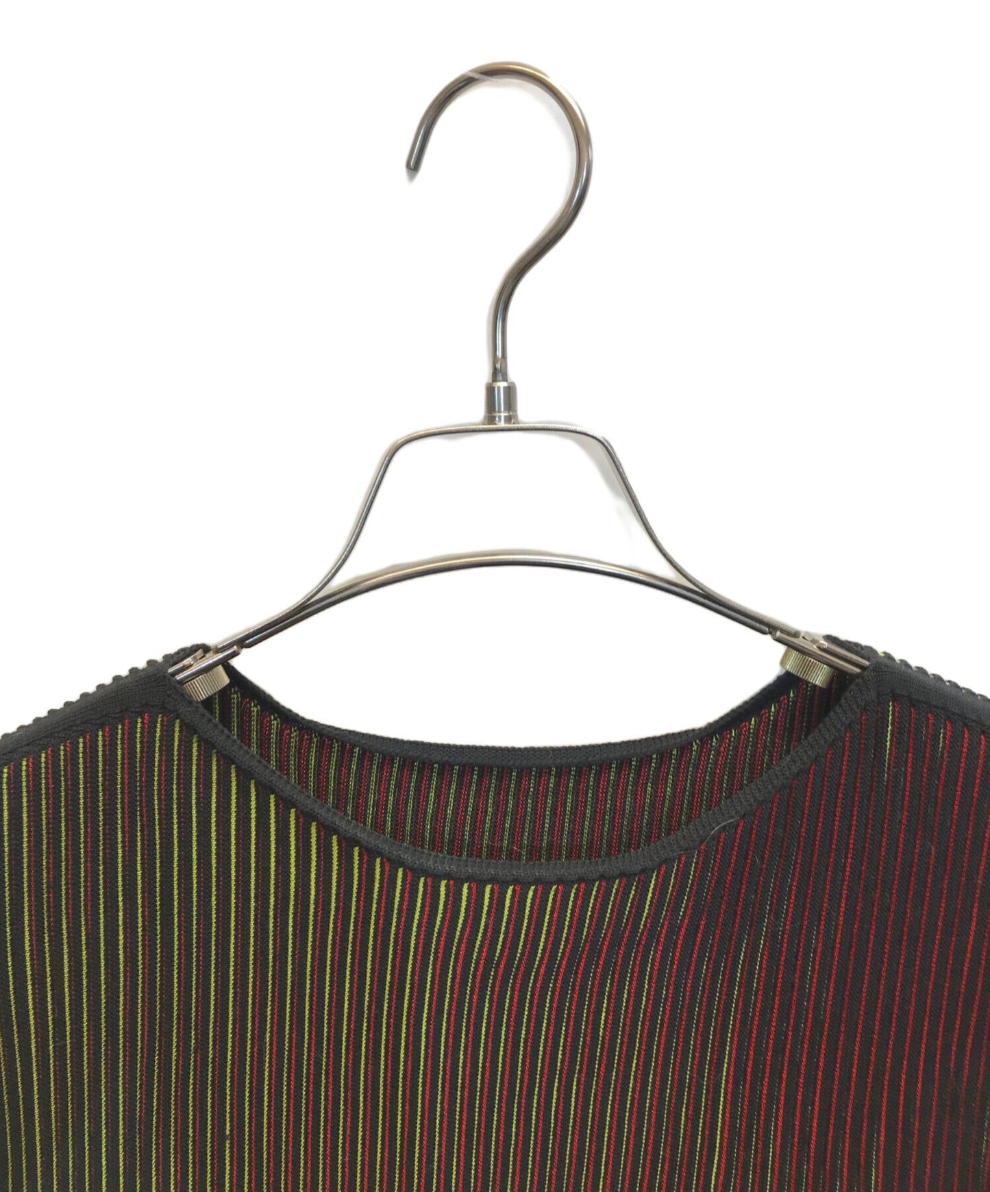 [Pre-owned] ISSEY MIYAKE me 3D Striped Pleated Sleeveless Knit Long Dress MI02KH382