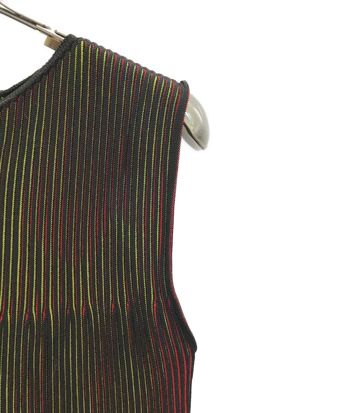 [Pre-owned] ISSEY MIYAKE me 3D Striped Pleated Sleeveless Knit Long Dress MI02KH382