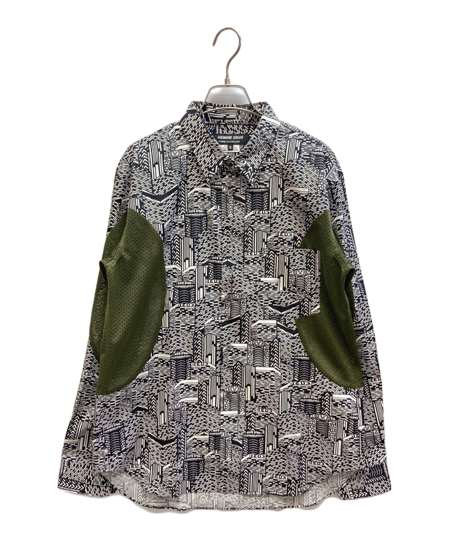 [Pre-owned] COMME des GARCONS HOMME DEUX Mesh-switched shirt with all-over pattern DO-B032