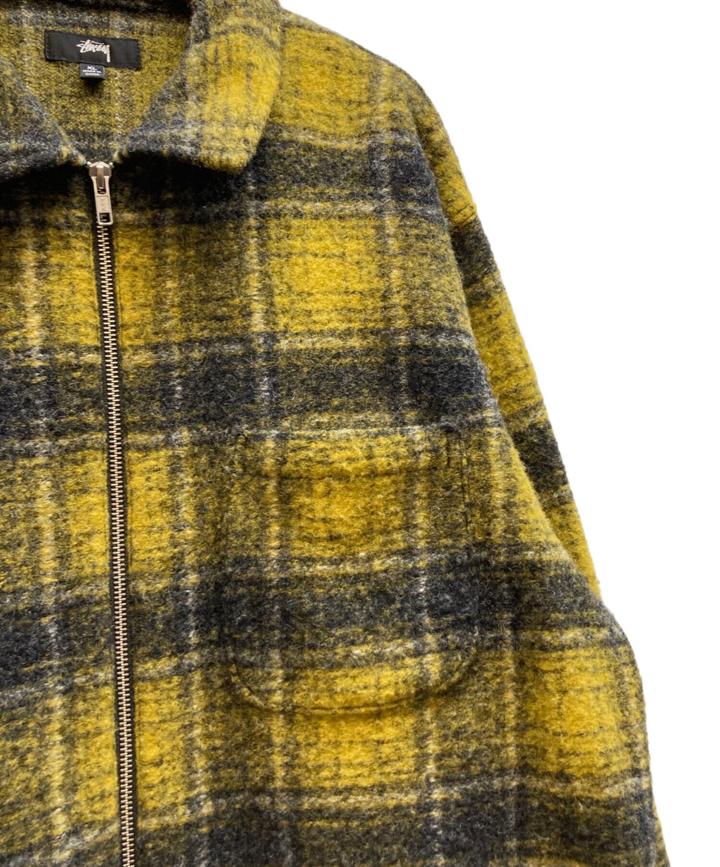 [Pre-owned] stussy Wool Plaid Zip Shirt 1110297