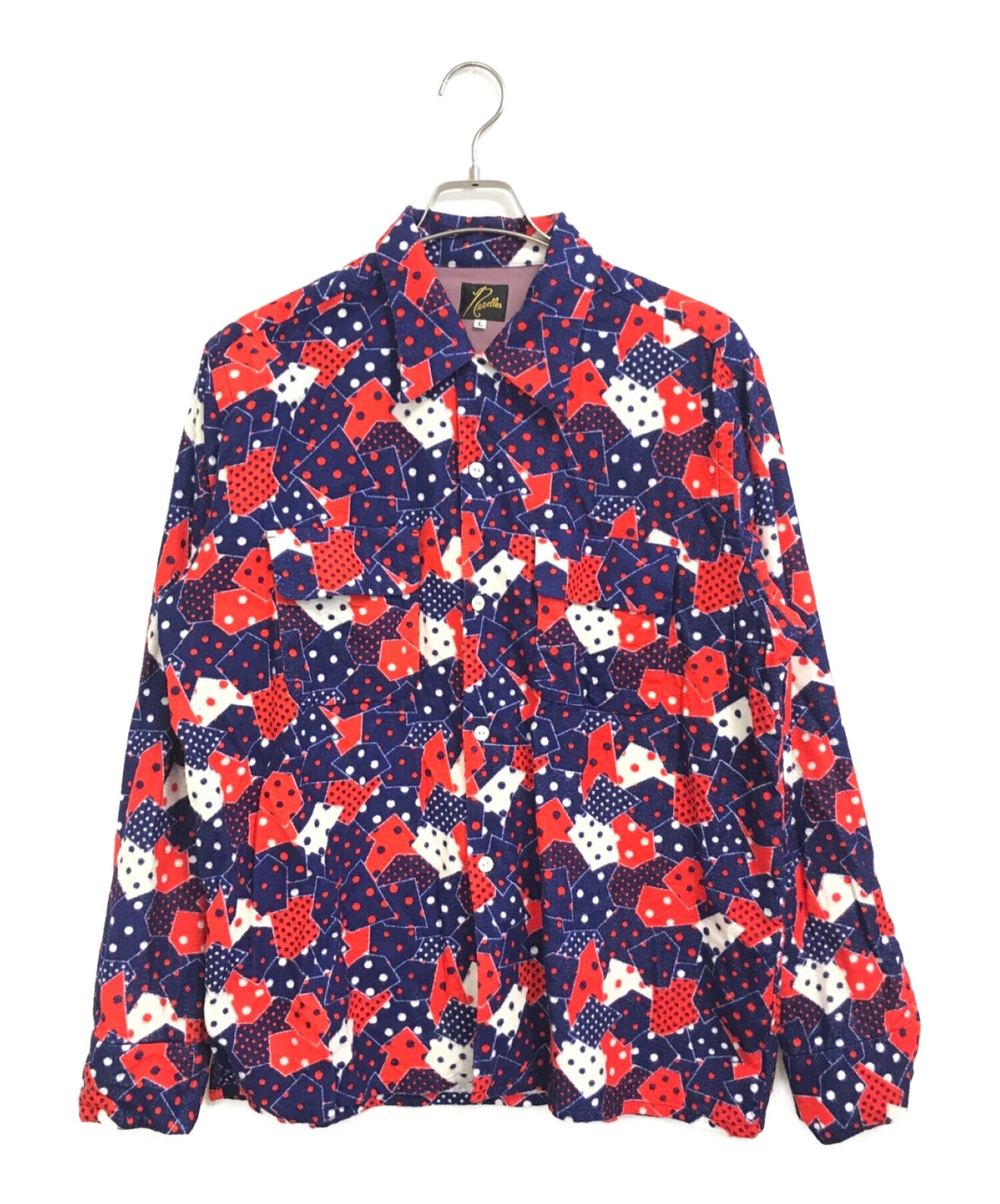 [Pre-owned] Needles flannel open-collared shirt LQ156.