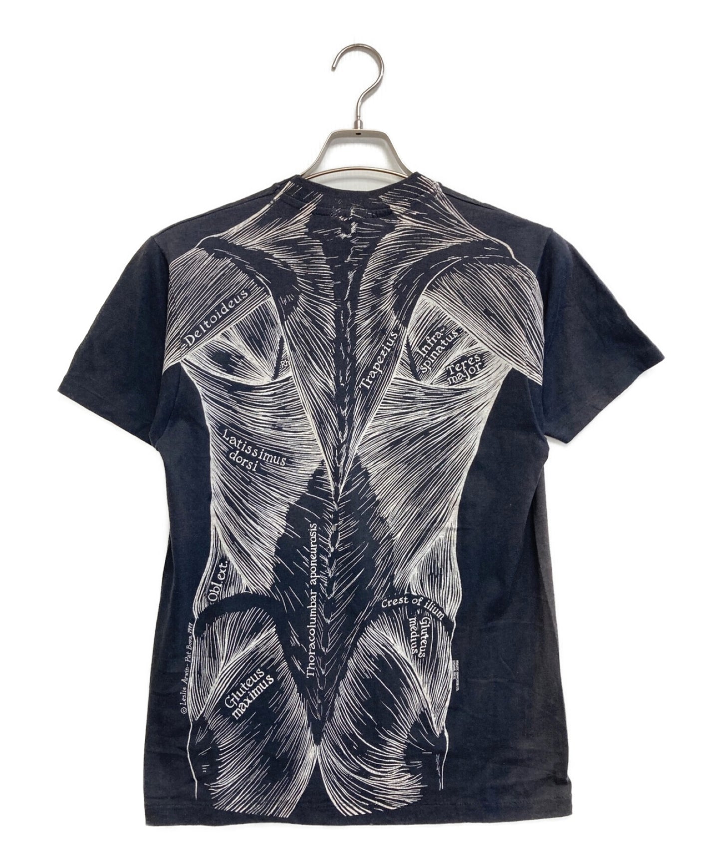 [Pre-owned] Hanes Leslie Arwin Human Muscle Skeleton Double-Sided Print T-Shirt