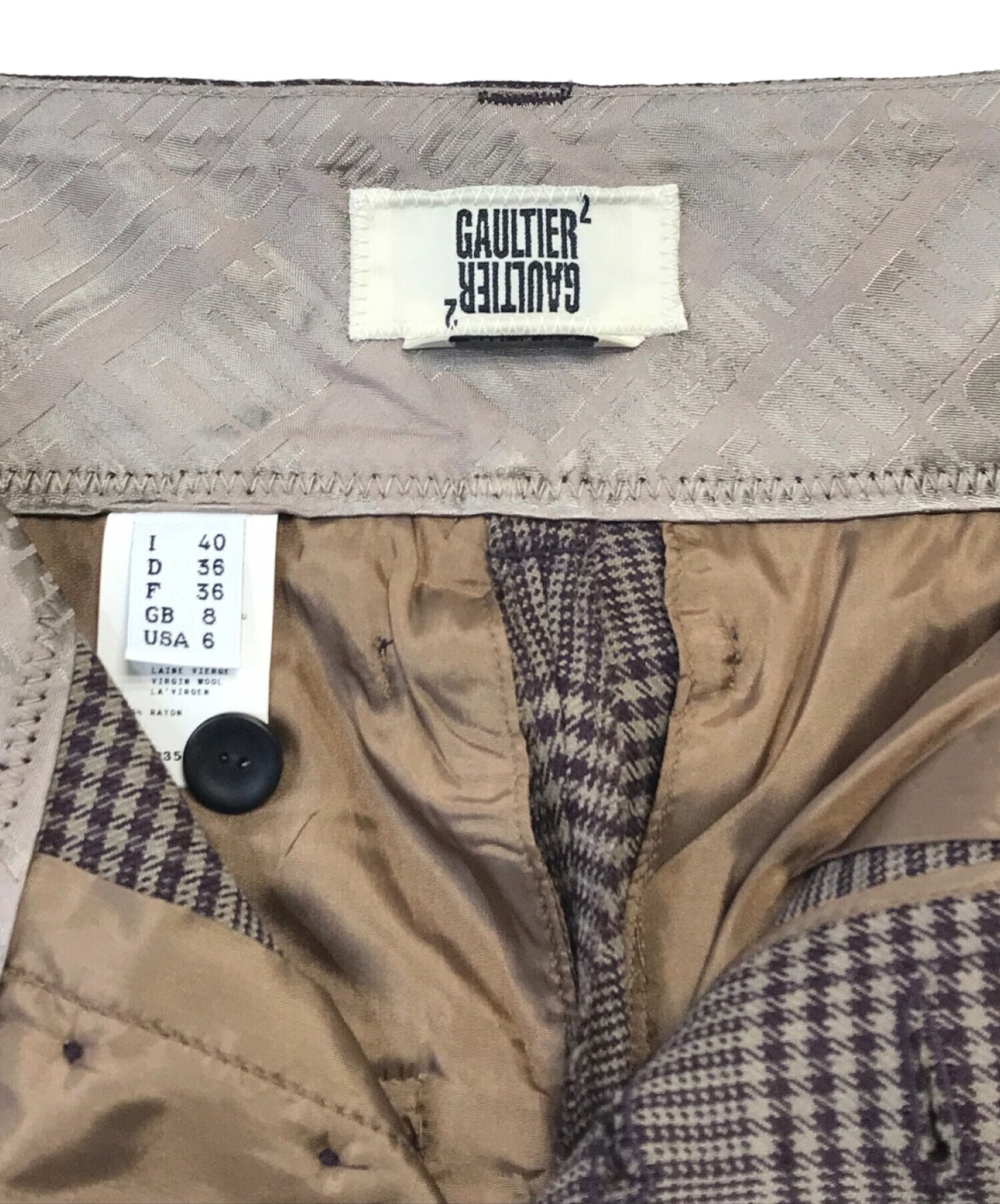 [Pre-owned] Jean Paul GAULTIER High Waist Check Wide Pants