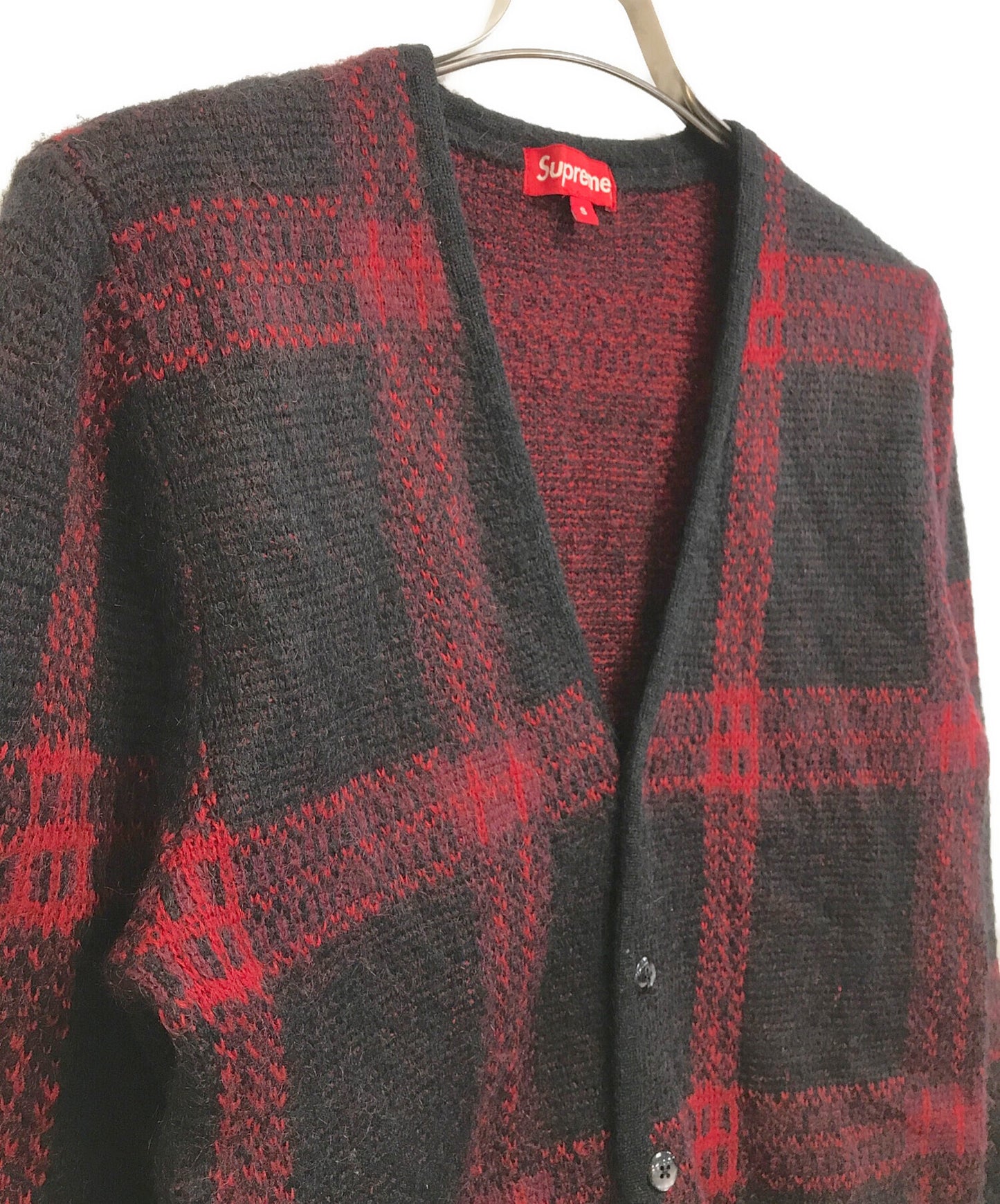 [Pre-owned] SUPREME Plaid Mohair Cardigan