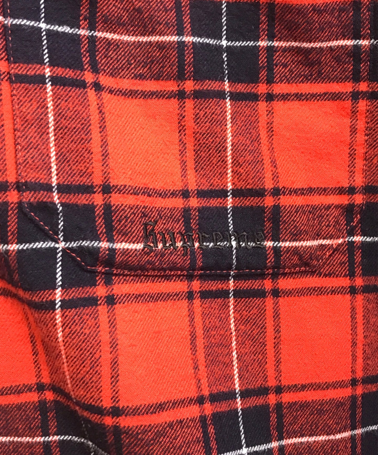 [Pre-owned] SUPREME Fur Trim Flannel Hooded Shirt