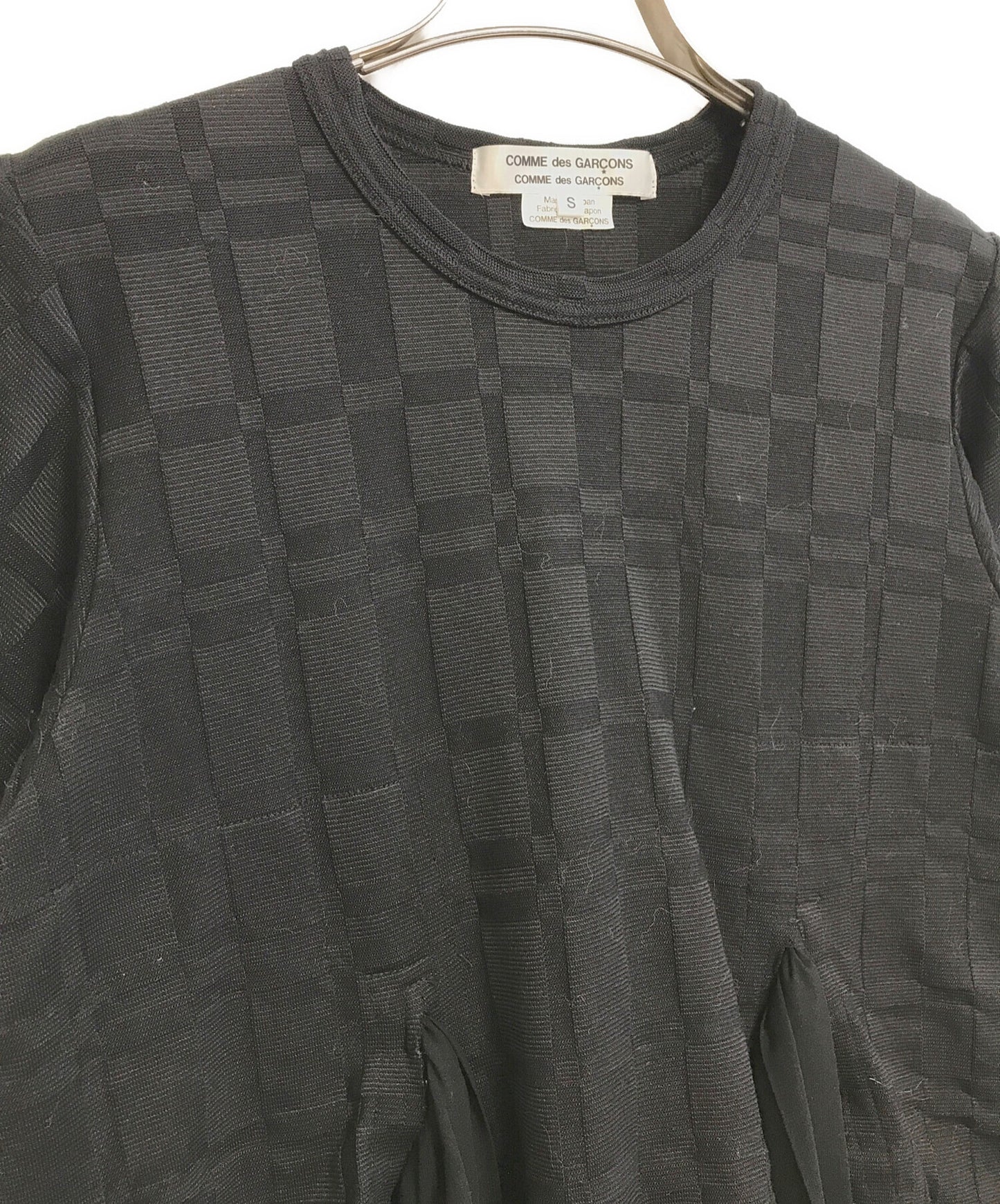 [Pre-owned] COMME des GARCONS COMME des GARCONS Check Jacquard Side Pleated Chiffon RI-T001