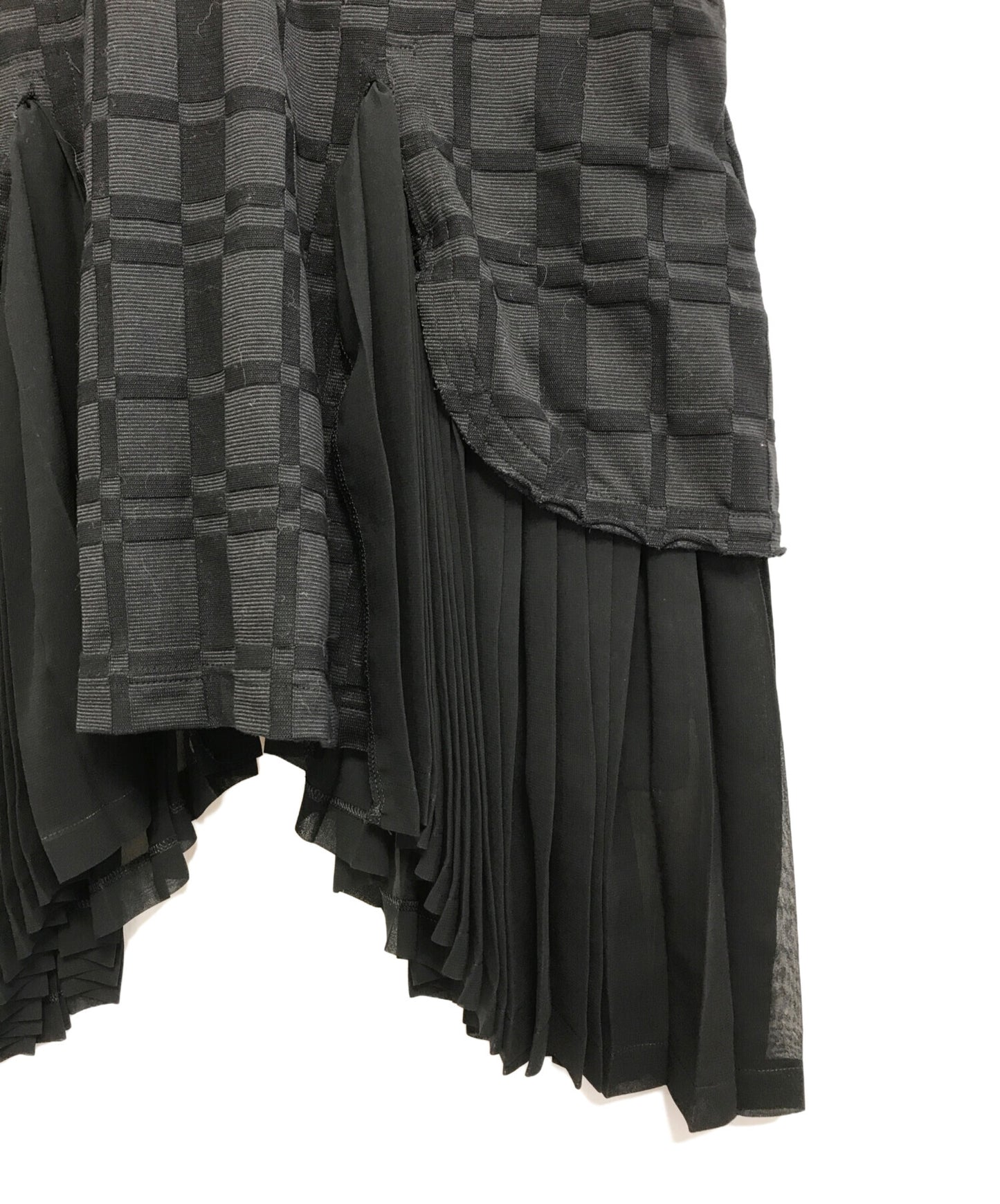 [Pre-owned] COMME des GARCONS COMME des GARCONS Check Jacquard Side Pleated Chiffon RI-T001