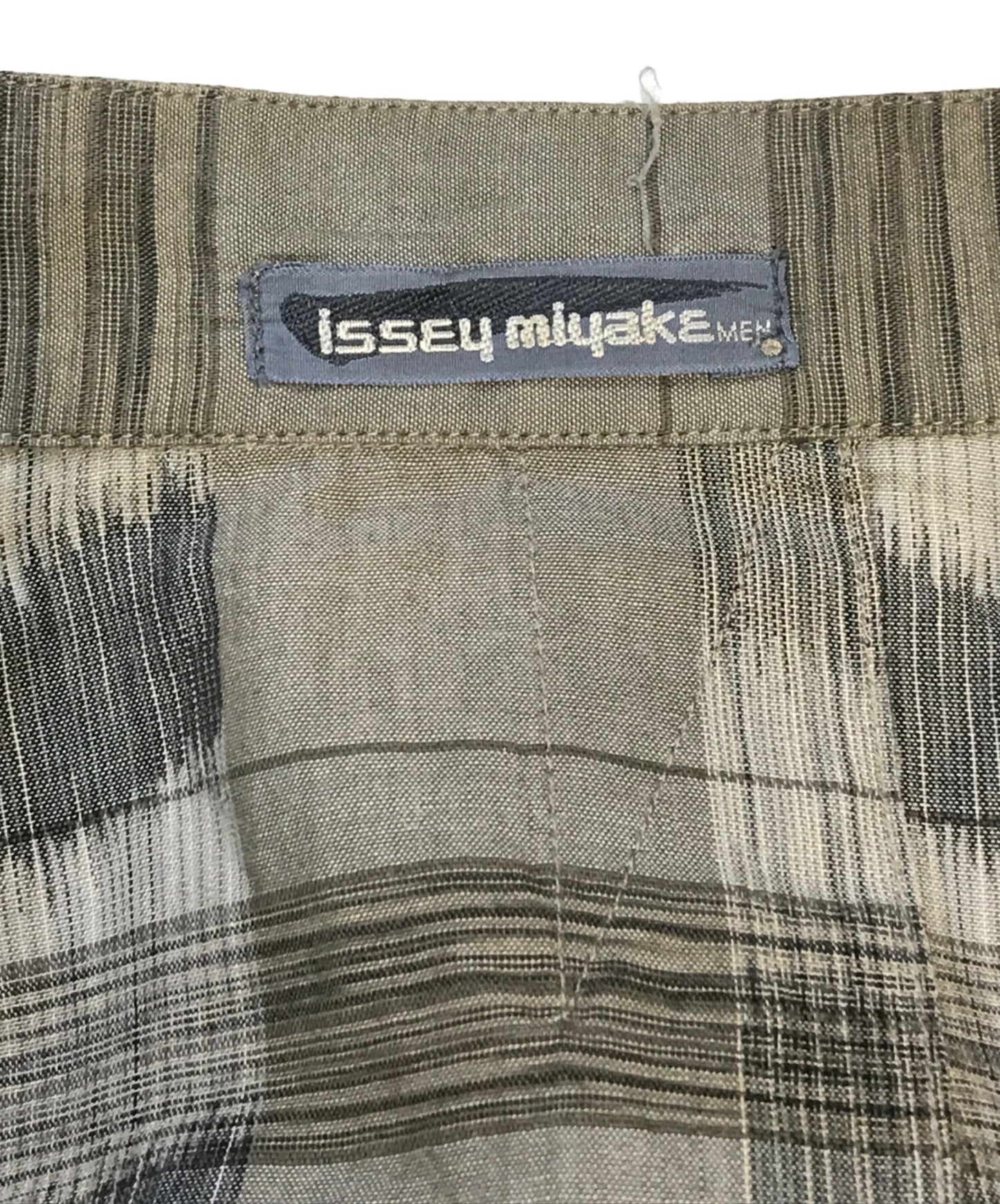 [Pre-owned] ISSEY MIYAKE 80's Stand Collar Check Shirt LG11377