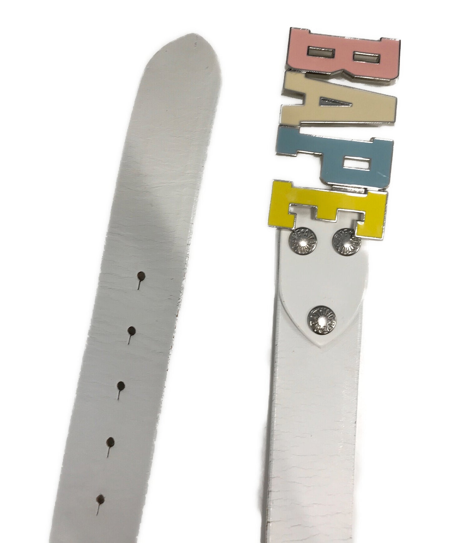 [Pre-owned] A BATHING APE Logo buckle leather belt