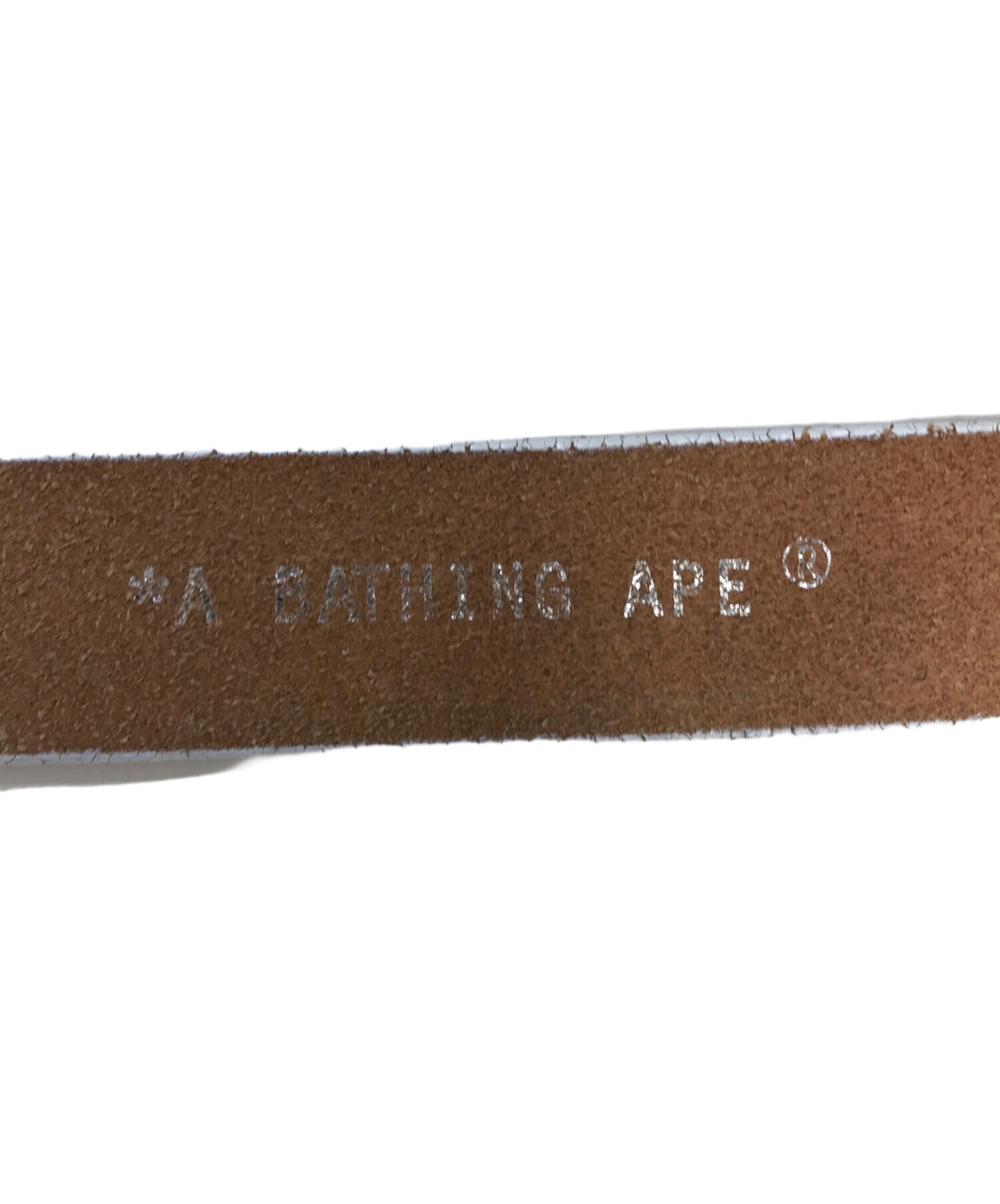 [Pre-owned] A BATHING APE Logo buckle leather belt