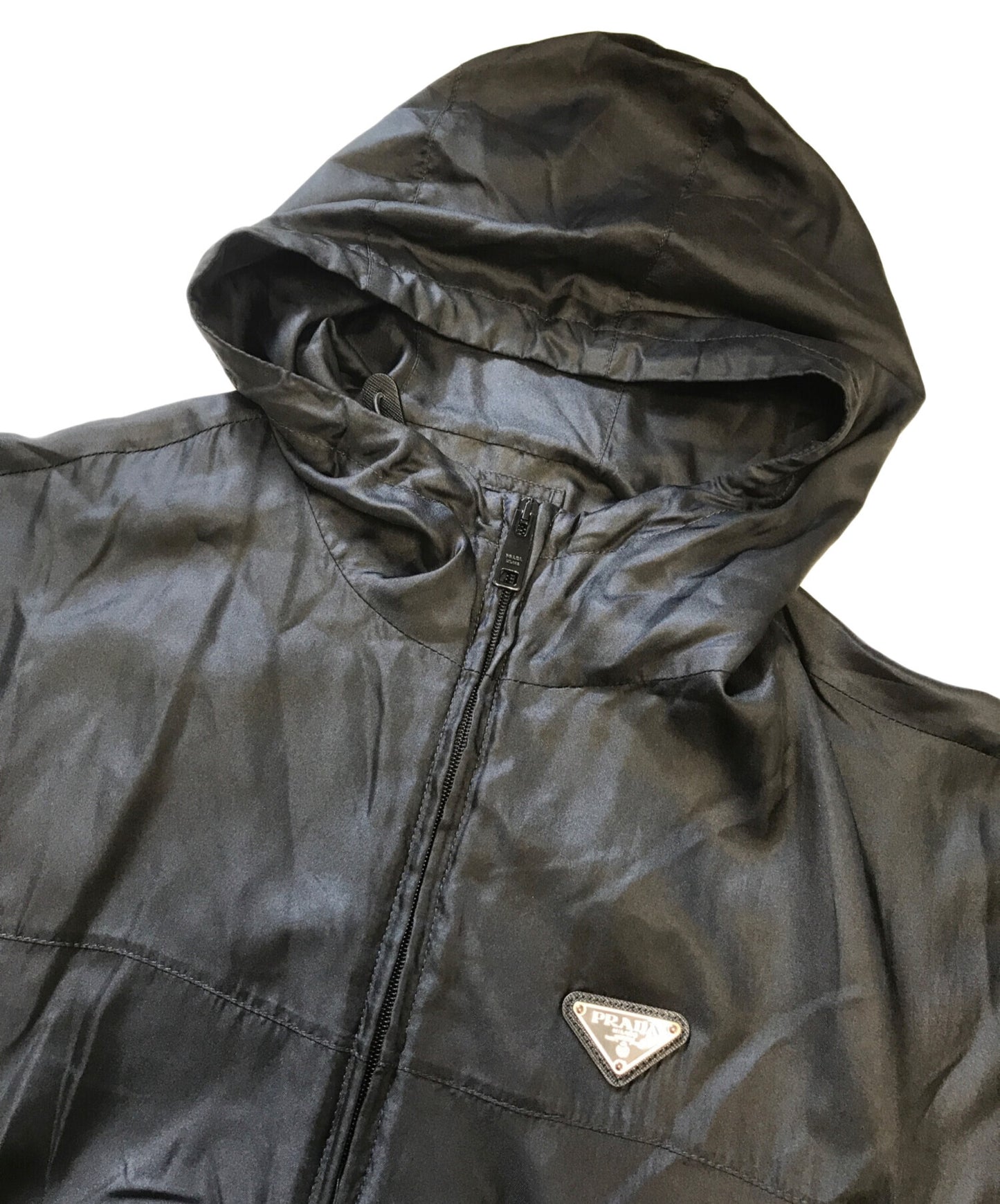 [Pre-owned] PRADA Triangle Plate Silk Coat SGC013 S221