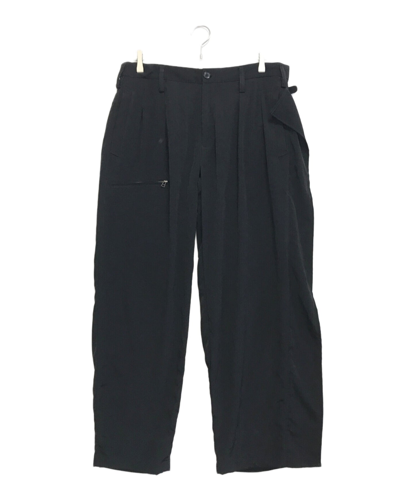 [Pre-owned] GROUND Y CREPE DE CHINE SIDE TRIMMED PANTS GO-P14-500