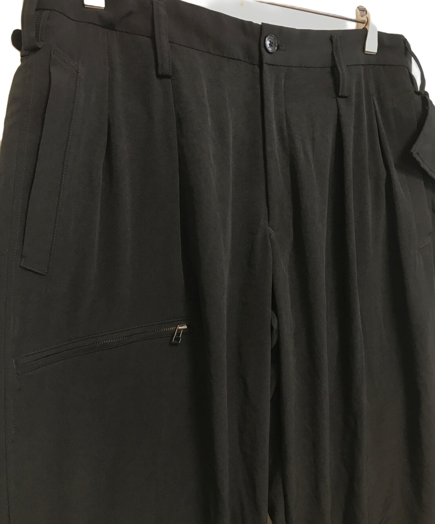 [Pre-owned] GROUND Y CREPE DE CHINE SIDE TRIMMED PANTS GO-P14-500