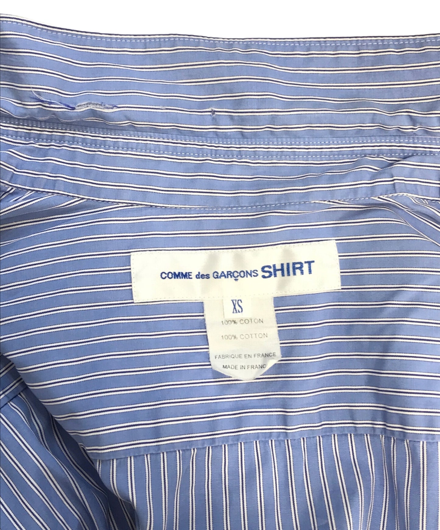 [Pre-owned] COMME des GARCONS SHIRT Cotton Poplin Crazy Stripe Regular Collar Shirt FZ-B107