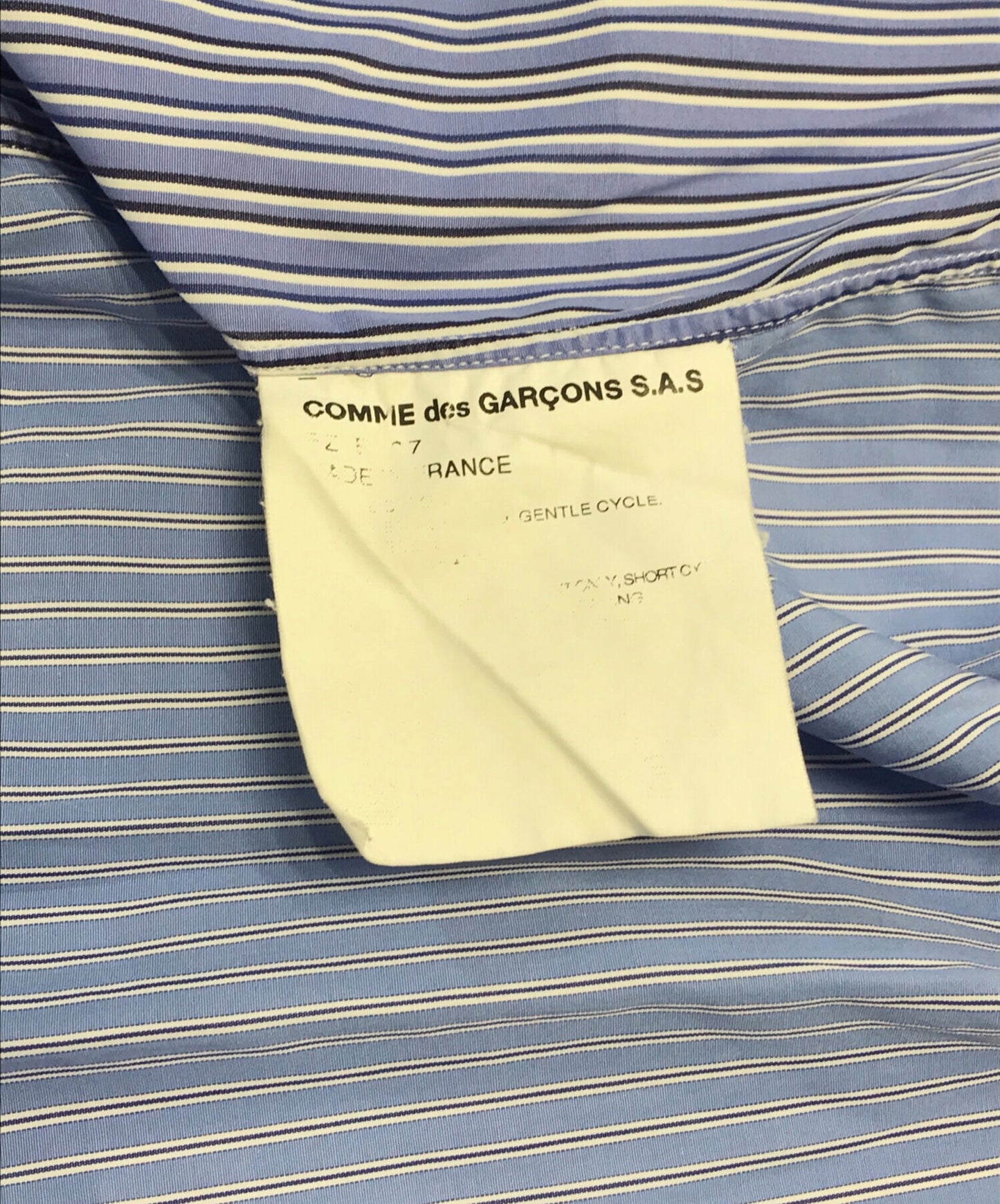 [Pre-owned] COMME des GARCONS SHIRT Cotton Poplin Crazy Stripe Regular Collar Shirt FZ-B107