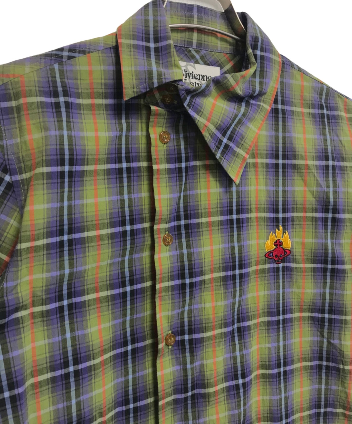 [Pre-owned] Vivienne Westwood man Skull Orb Asymmetrical Short-Sleeved Shirt