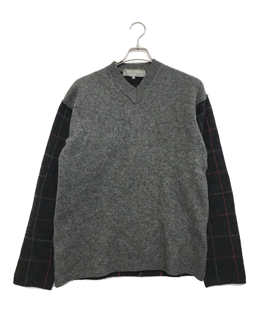 [Pre-owned] COMME des GARCONS HOMME Check-cut V-neck knit HL-N004