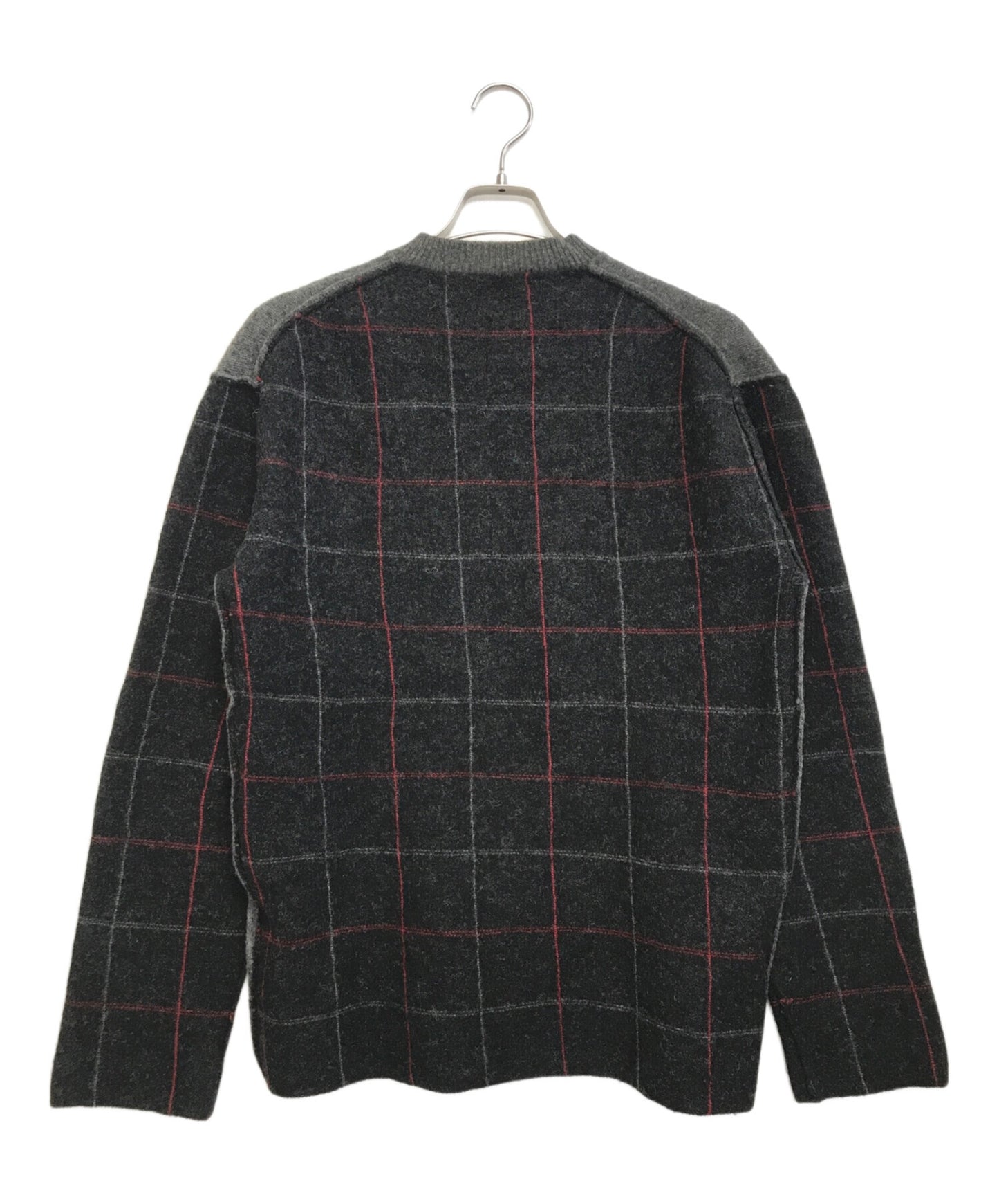 [Pre-owned] COMME des GARCONS HOMME Check-cut V-neck knit HL-N004