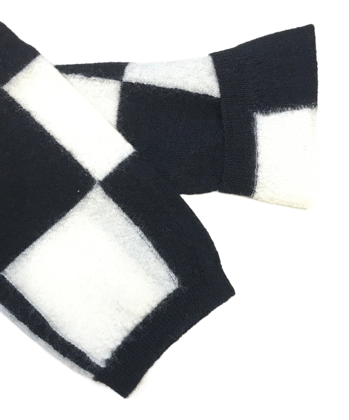 [Pre-owned] COMME des GARCONS Flower Embroidery Check Knit GJ-N005
