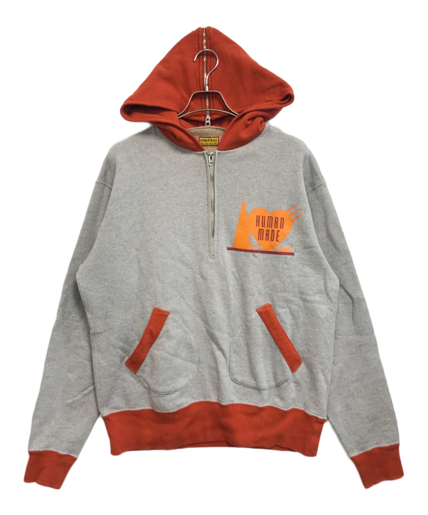 [Pre-owned] HUMAN MADE 2 Tone Half Zip Hoodie HM29CS010