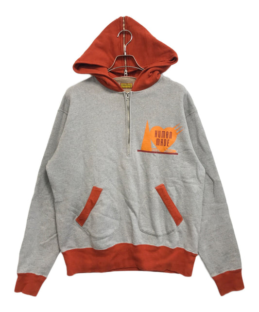 [Pre-owned] HUMAN MADE 2 Tone Half Zip Hoodie HM29CS010