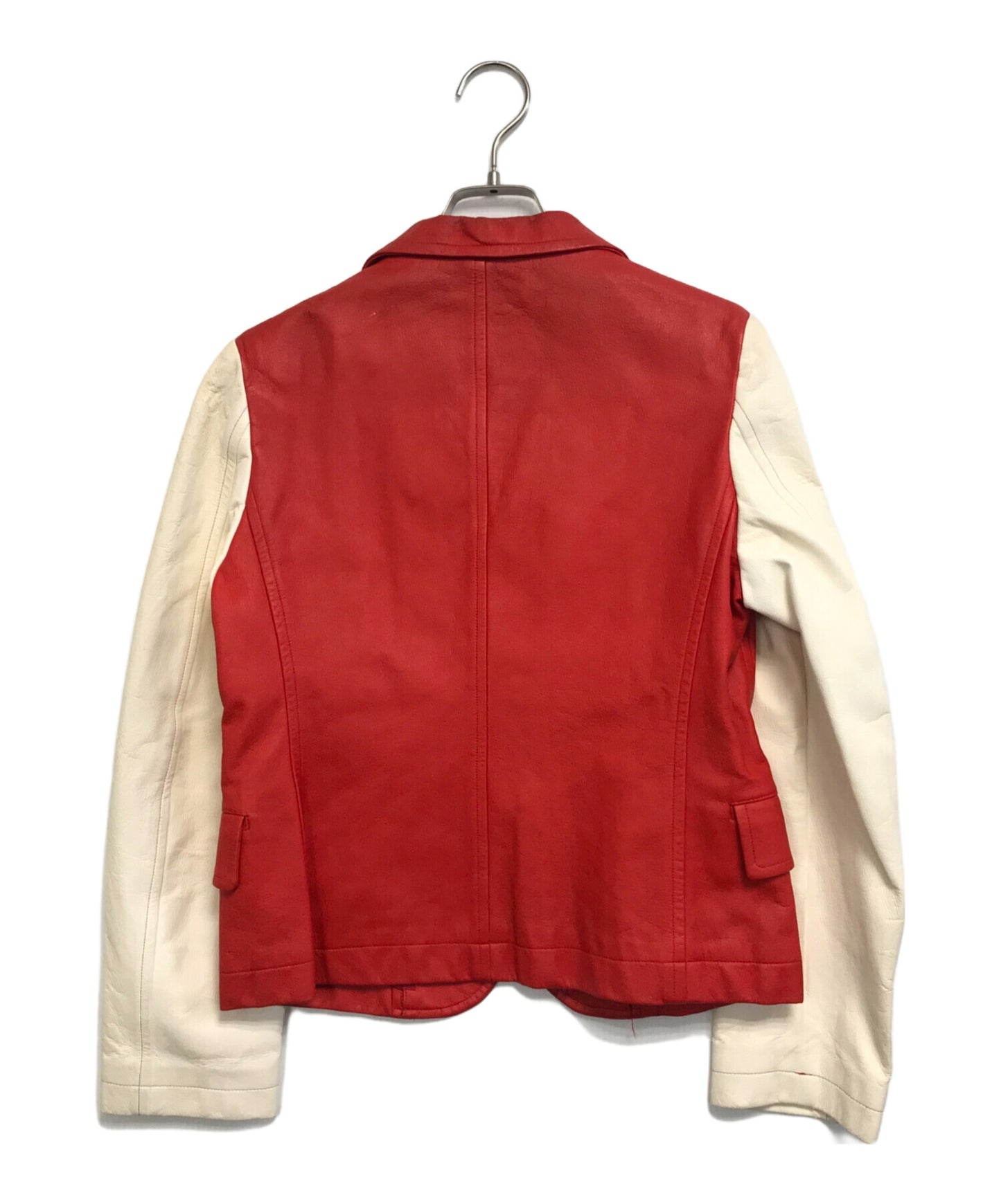 [Pre-owned] ROBE DE CHAMBRE COMME DES GARCONS Bicolor F leather jacket RJ-04014M