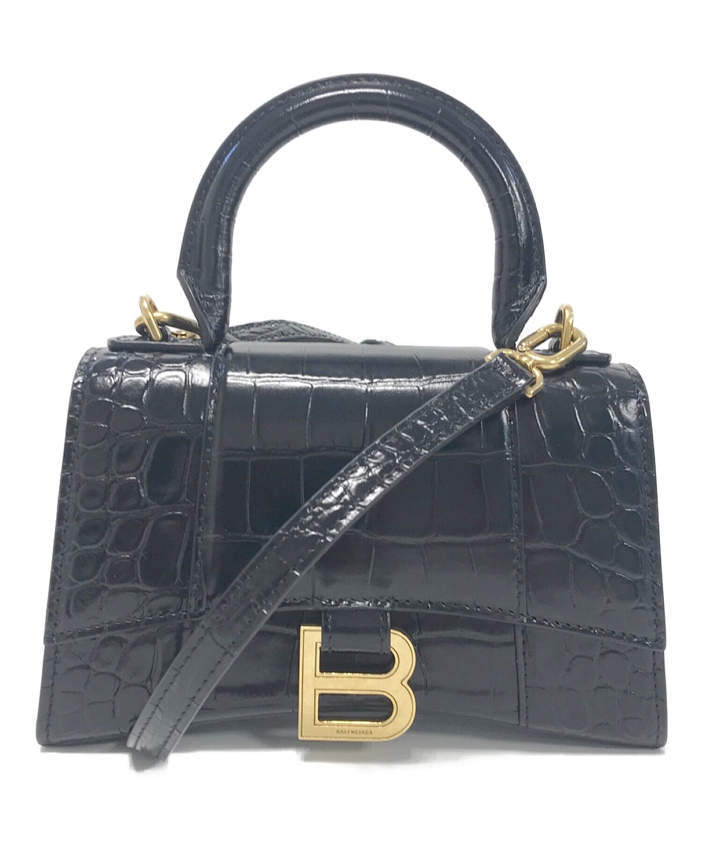[Pre-owned] BALENCIAGA Crocodile-Embossed 2-Way Handbag 592833