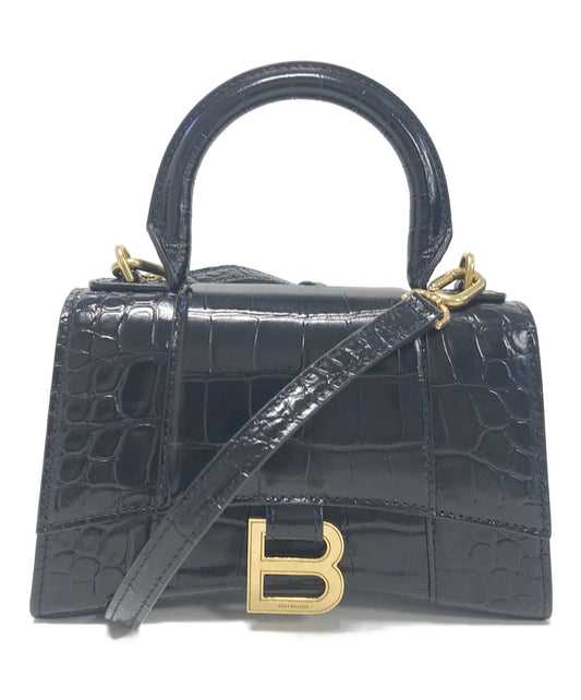 [Pre-owned] BALENCIAGA Crocodile-Embossed 2-Way Handbag 592833