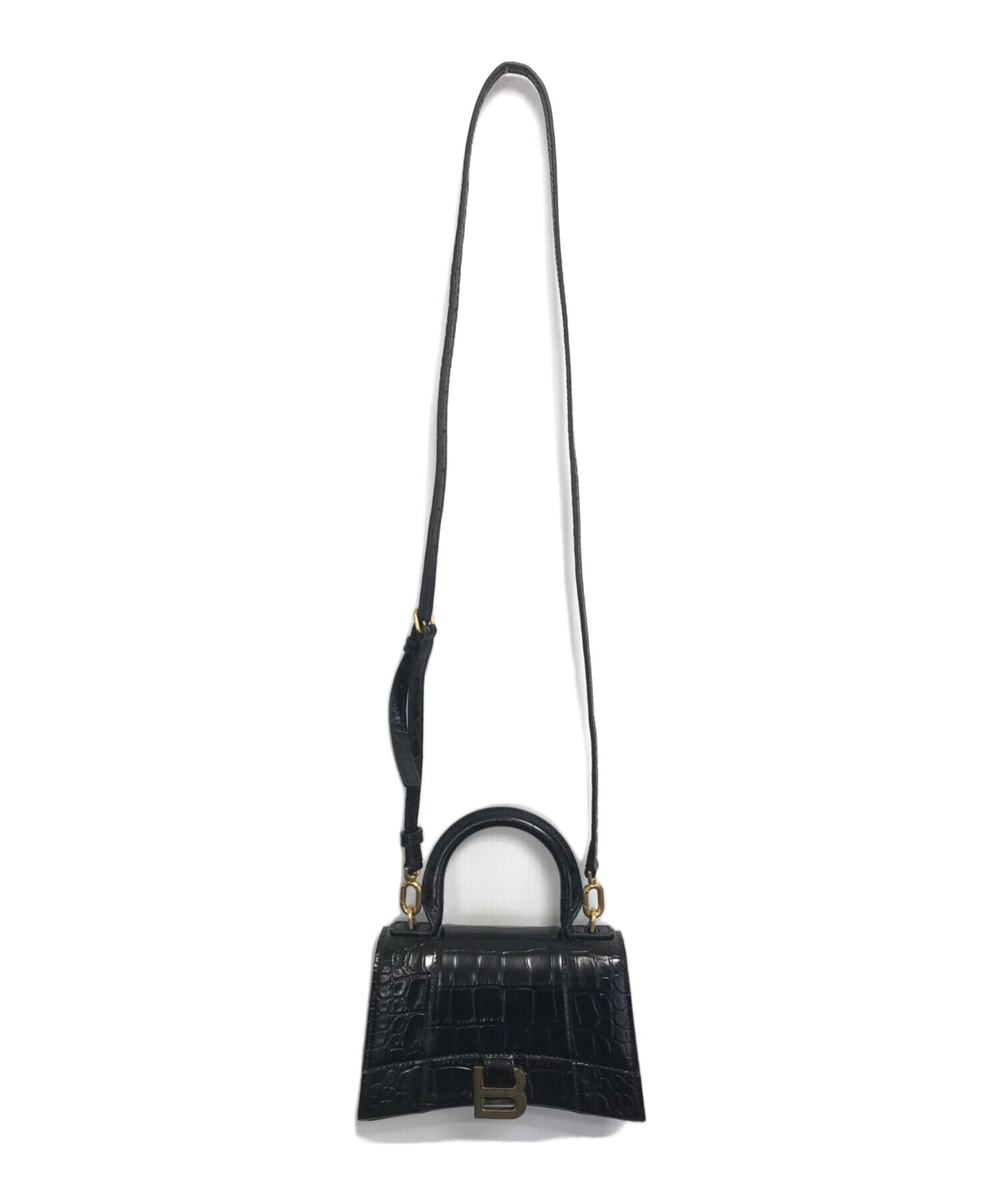[Pre-owned] BALENCIAGA Crocodile-Embossed 2-Way Handbag 592833