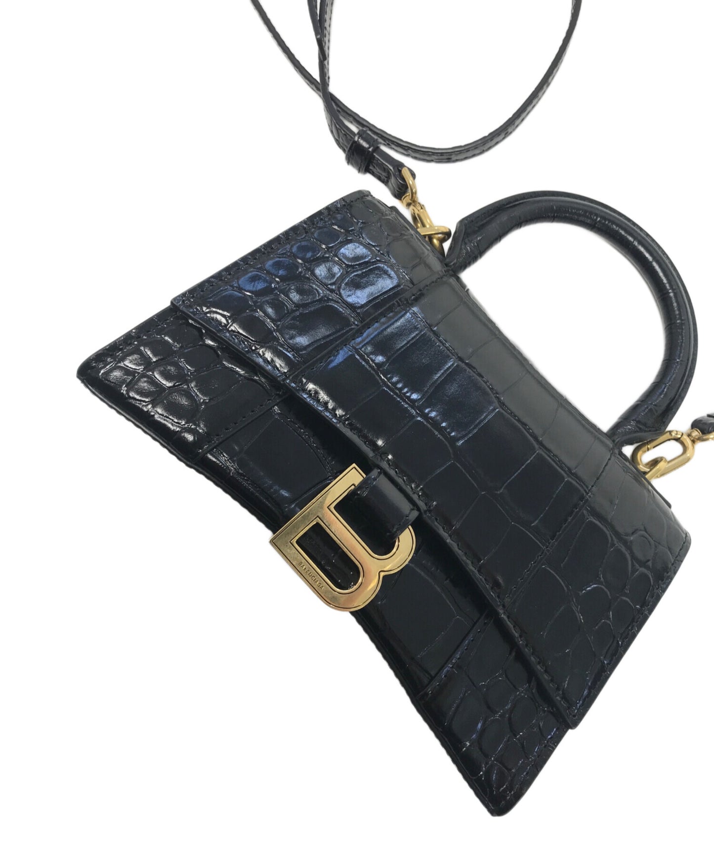 [Pre-owned] BALENCIAGA Crocodile-Embossed 2-Way Handbag 592833