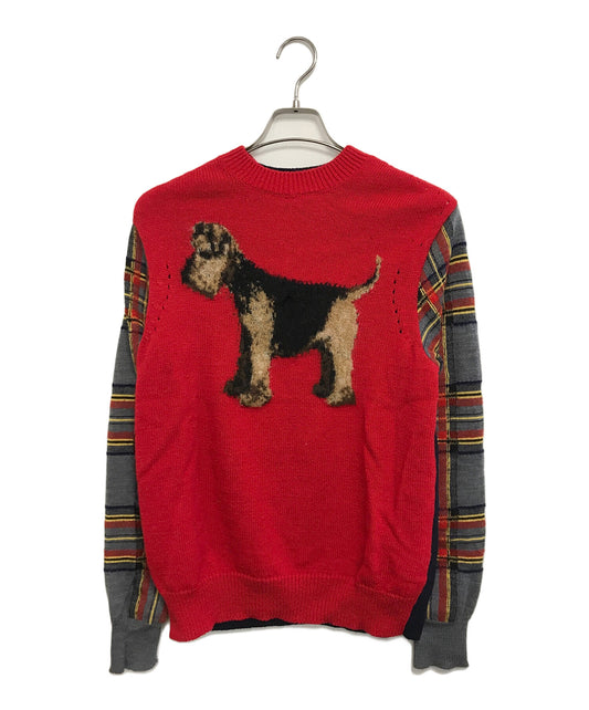 [Pre-owned] TAO COMME des GARCONS Dog-Print × Checkered Knit Sweater TL-N028